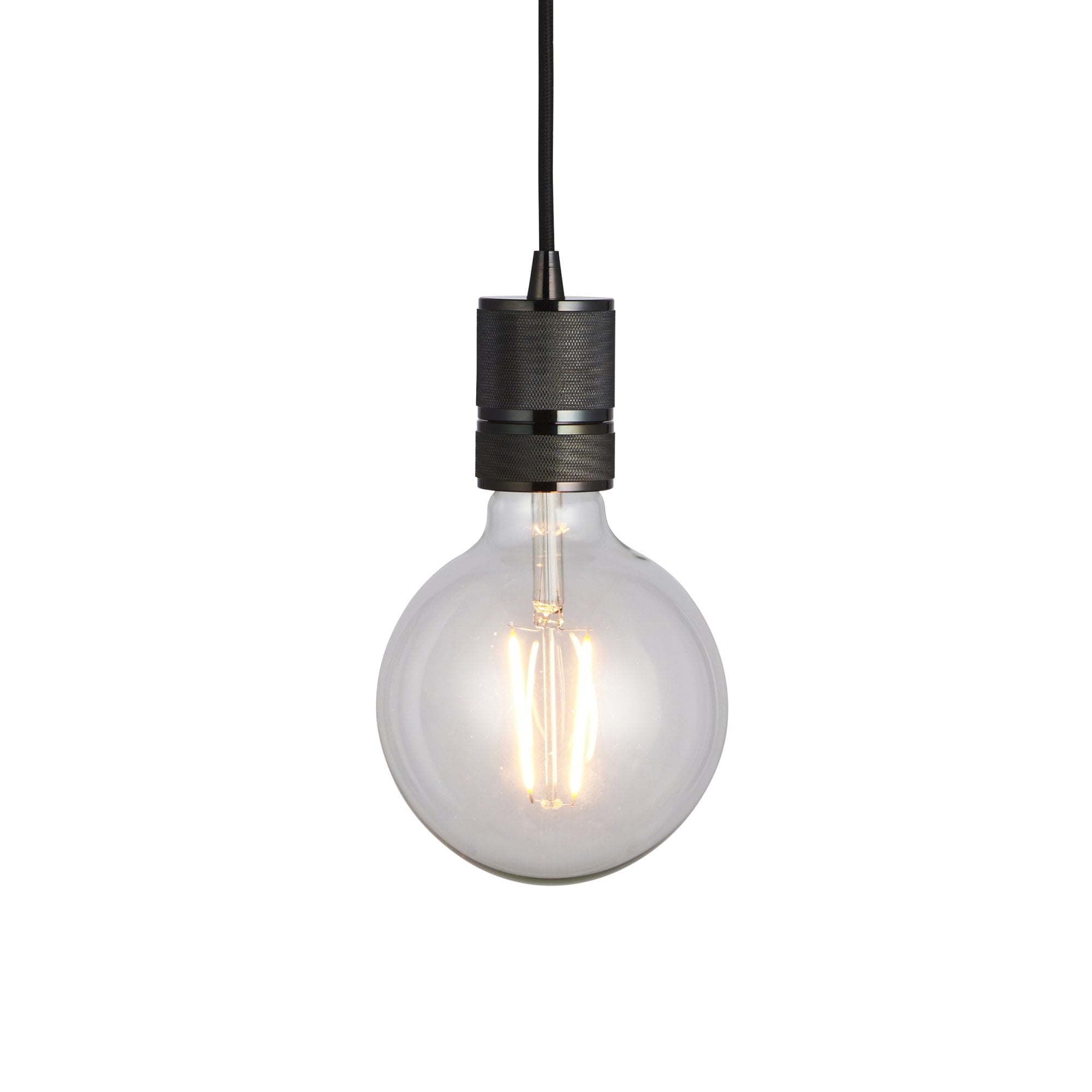 Endon Urban Single Light Pendant - Black Chrome Plate
