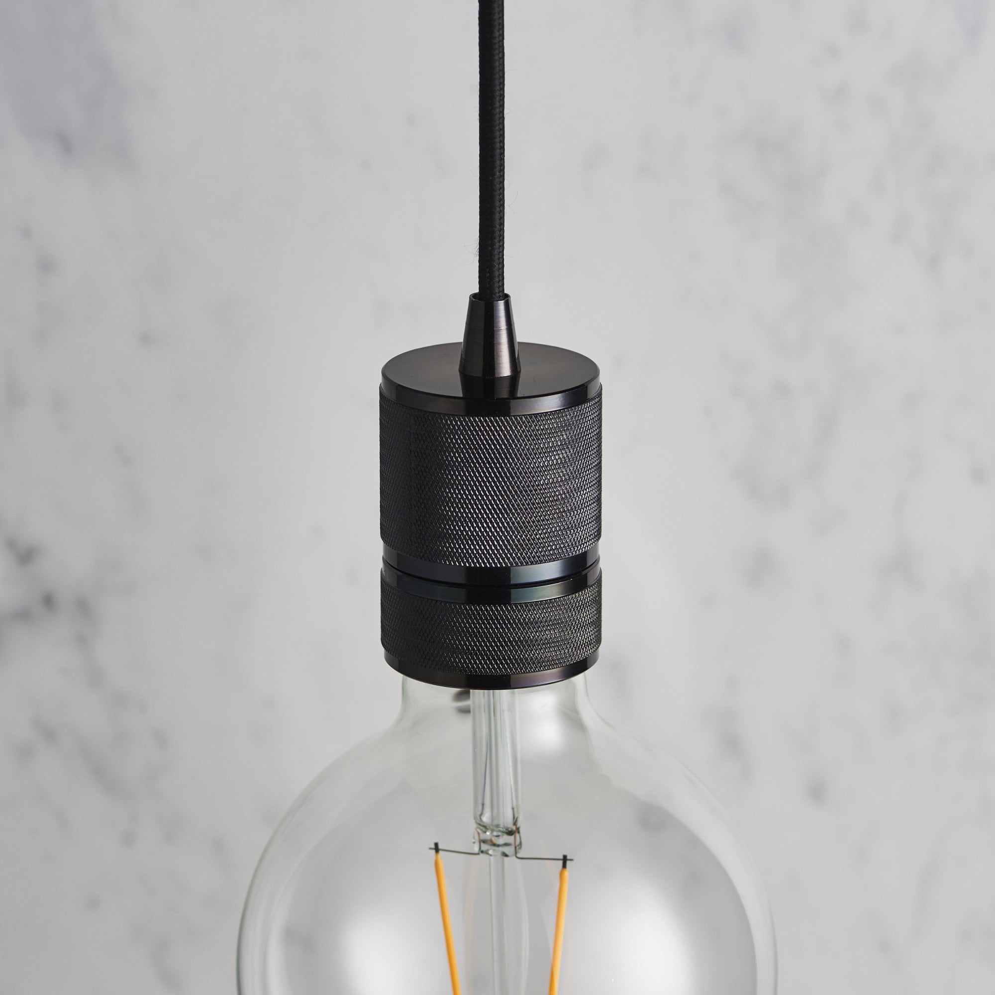 Endon Urban Single Light Pendant - Black Chrome Plate
