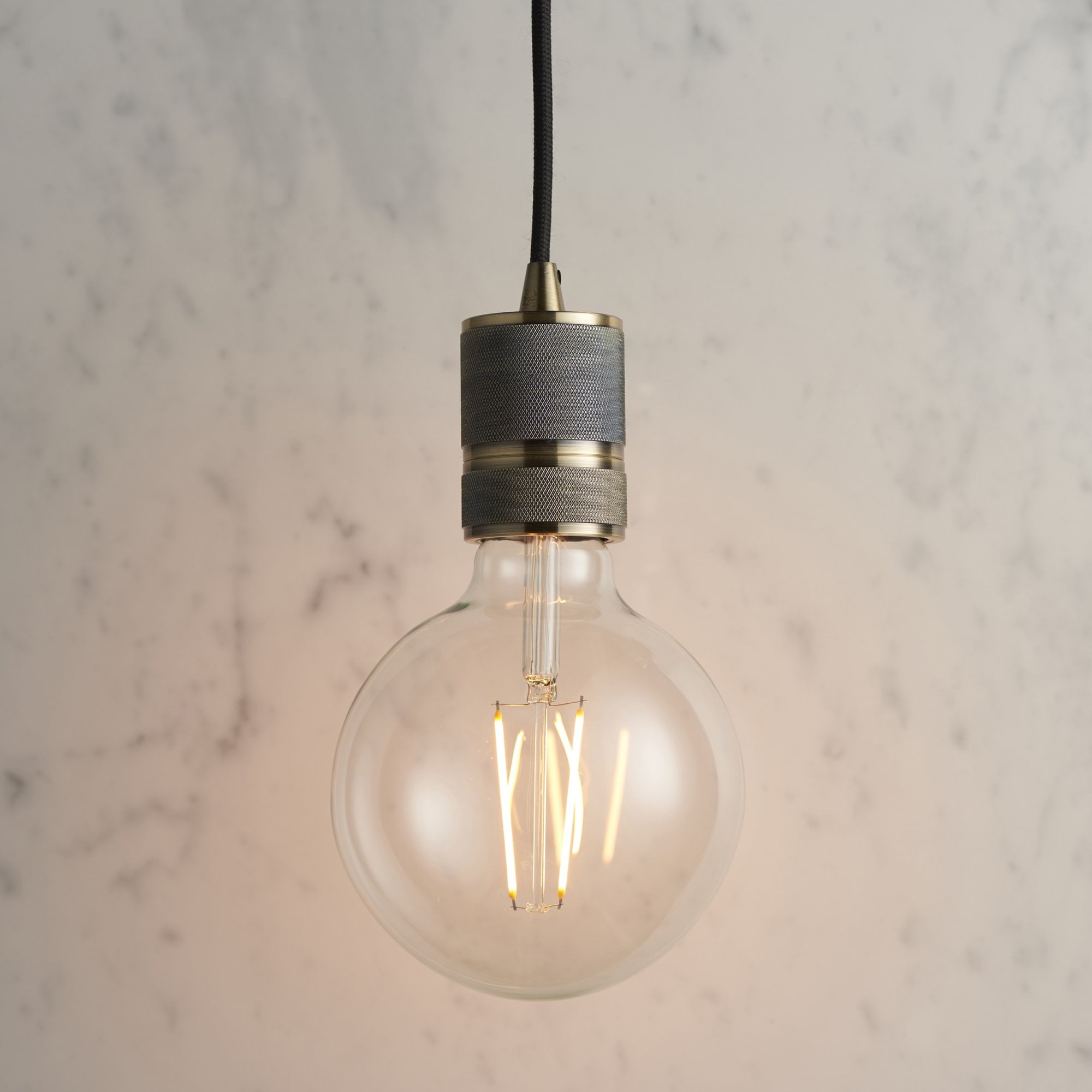 Endon Urban Single Light Pendant - Antique Brass Plate