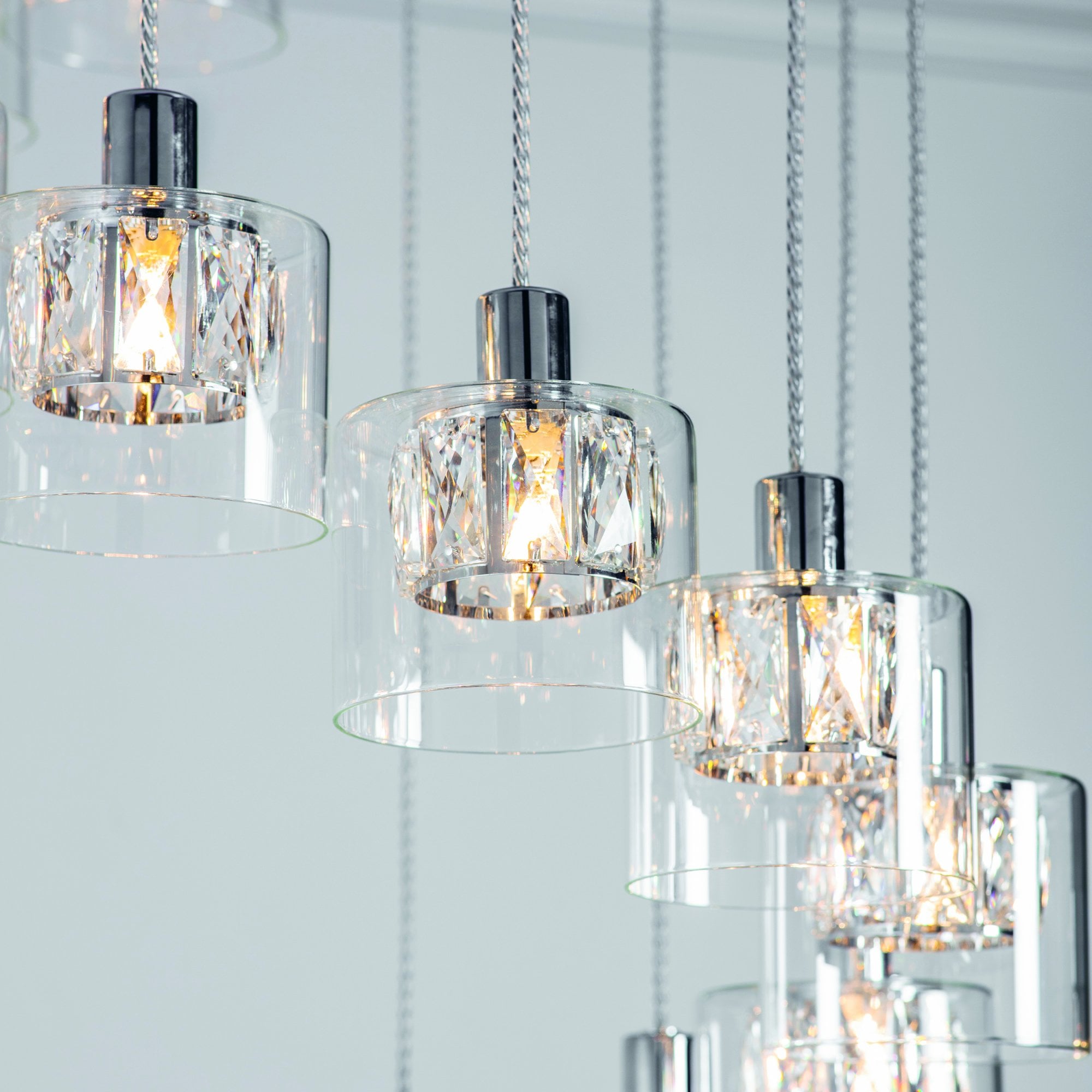 Endon Verina 12 Light Pendant  - Chrome Plate & Clear Glass