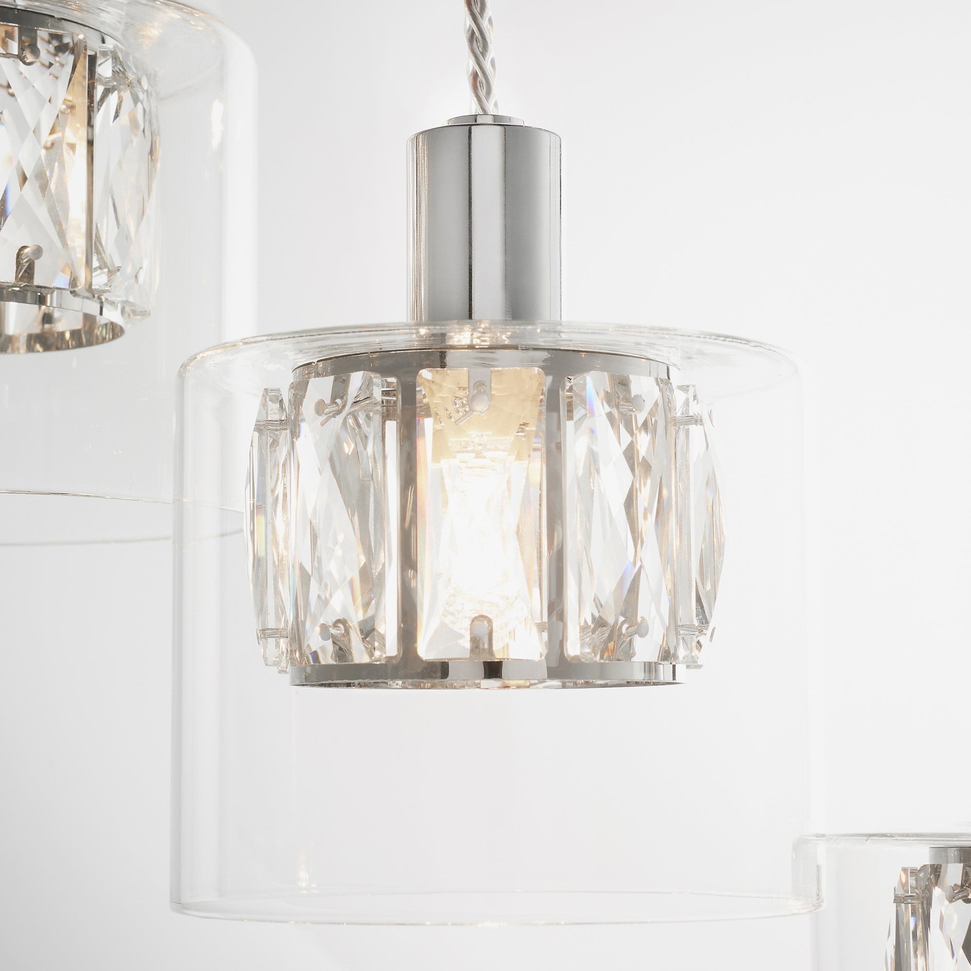 Endon Verina 12 Light Pendant  - Chrome Plate & Clear Glass