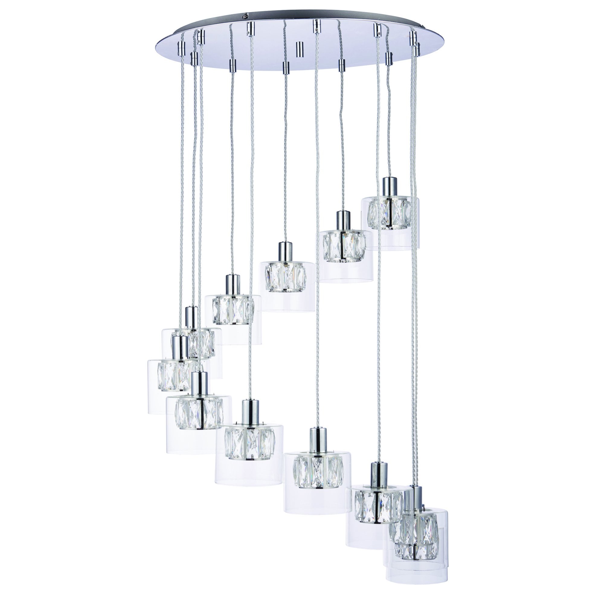 Endon Verina 12 Light Pendant  - Chrome Plate & Clear Glass