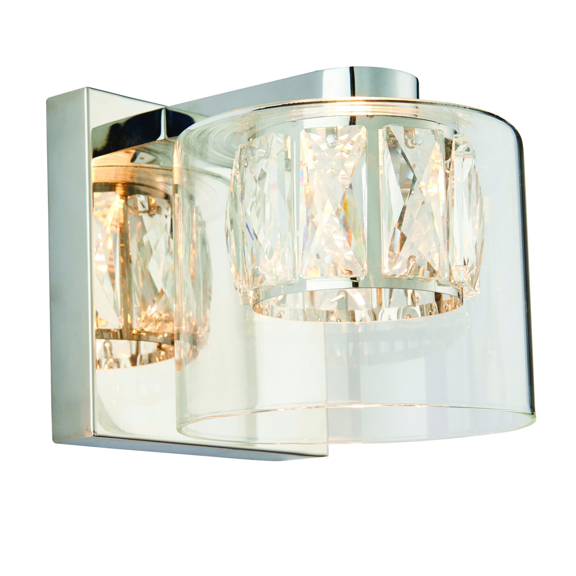 Endon Verina Single Light Wall Light  - Chrome Plate & Clear Glass