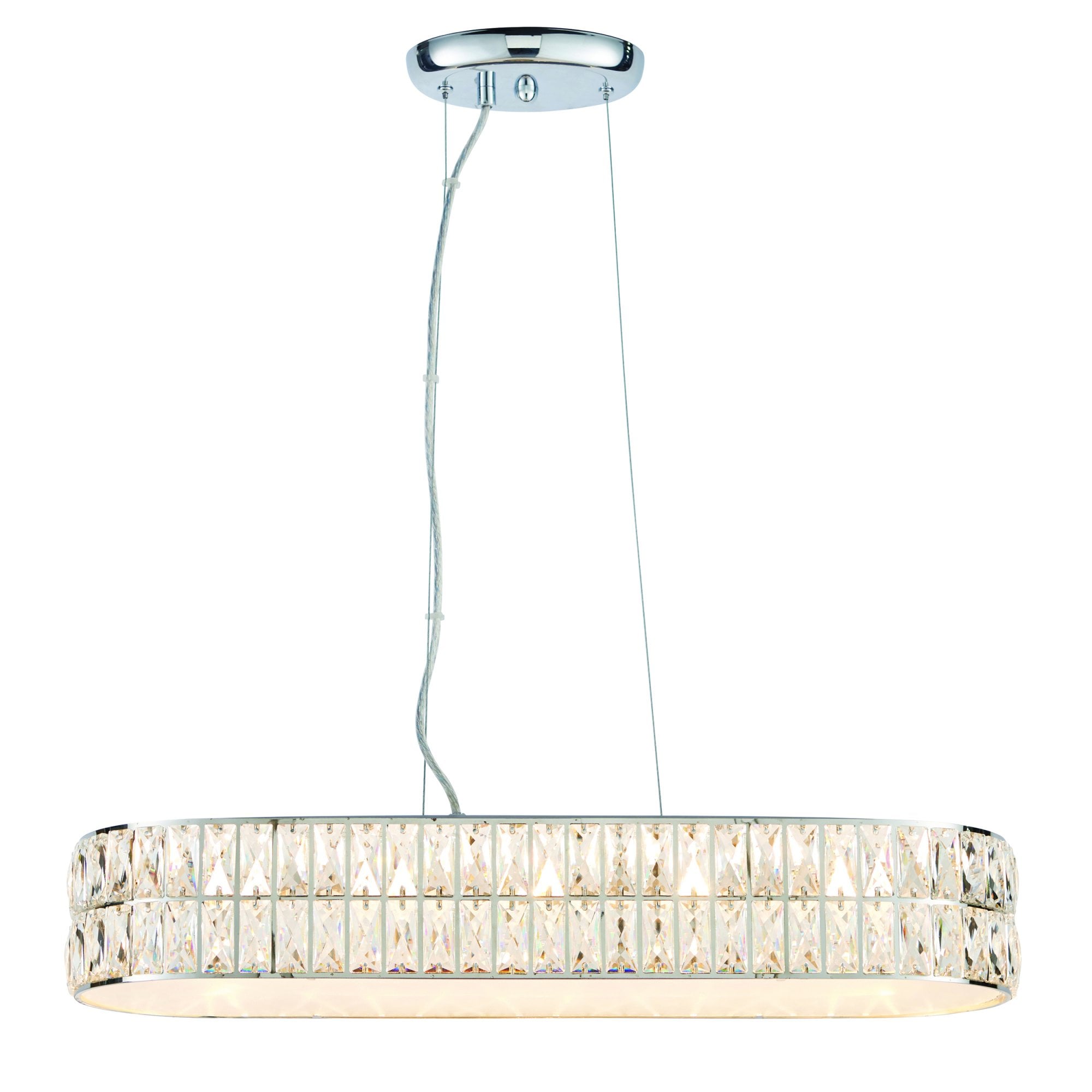 Endon Verina 5 Light Linear Pendant - Clear Crystal & Chrome Plate