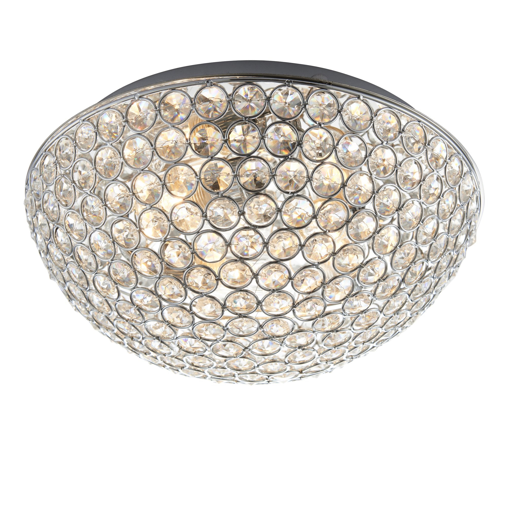 Endon Chryla 3 Light Flush Fitting - Chrome Plate & Clear Crystal