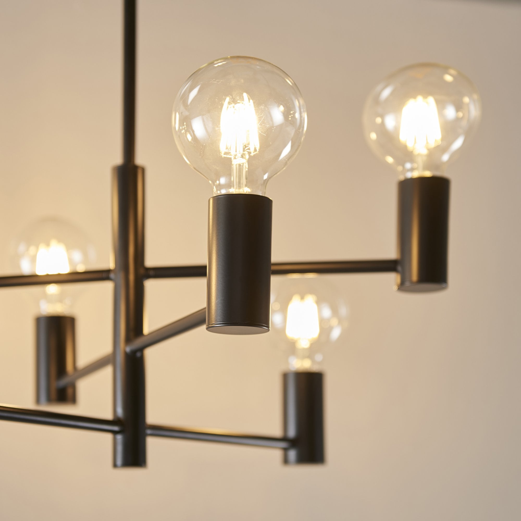 Endon Studio 6 Light Semi Flush Fitting - Matt Black