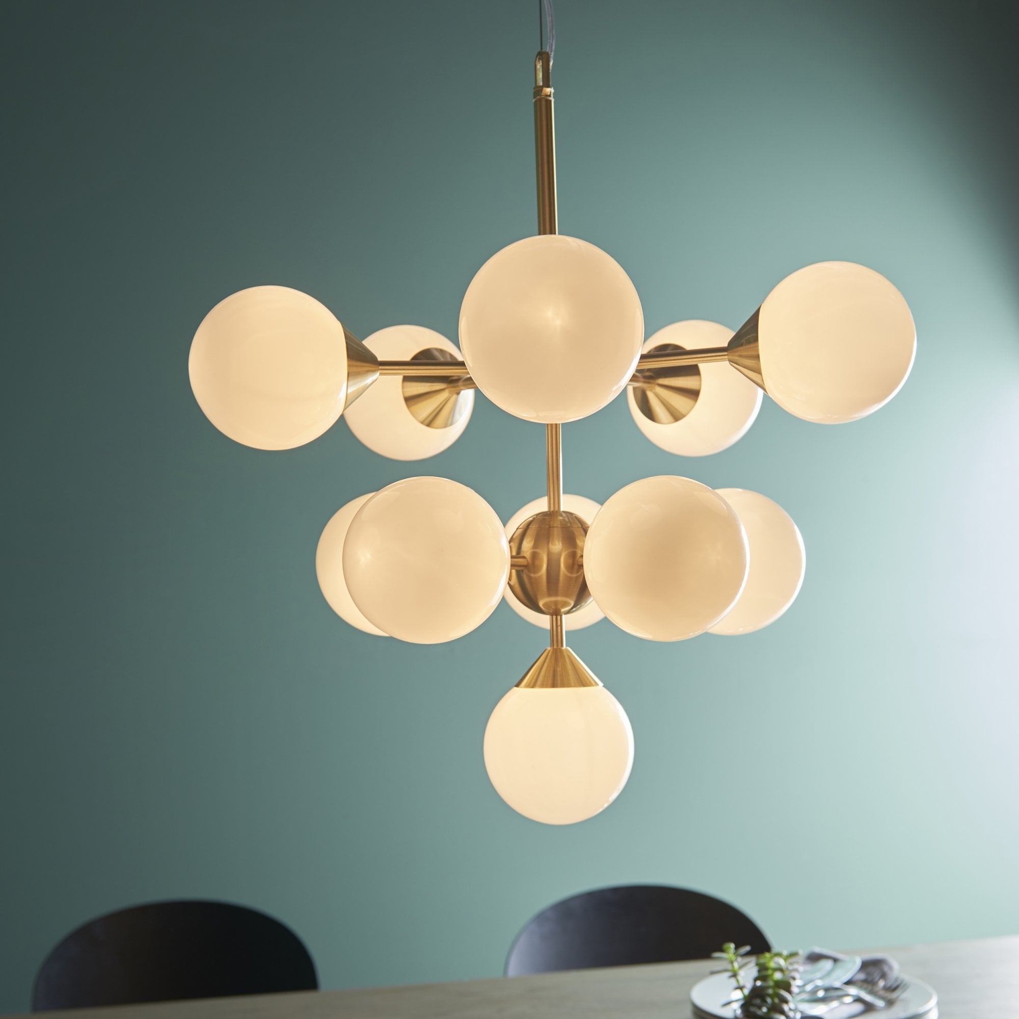 Endon Oscar 11 Light Pendant - Brushed Brass