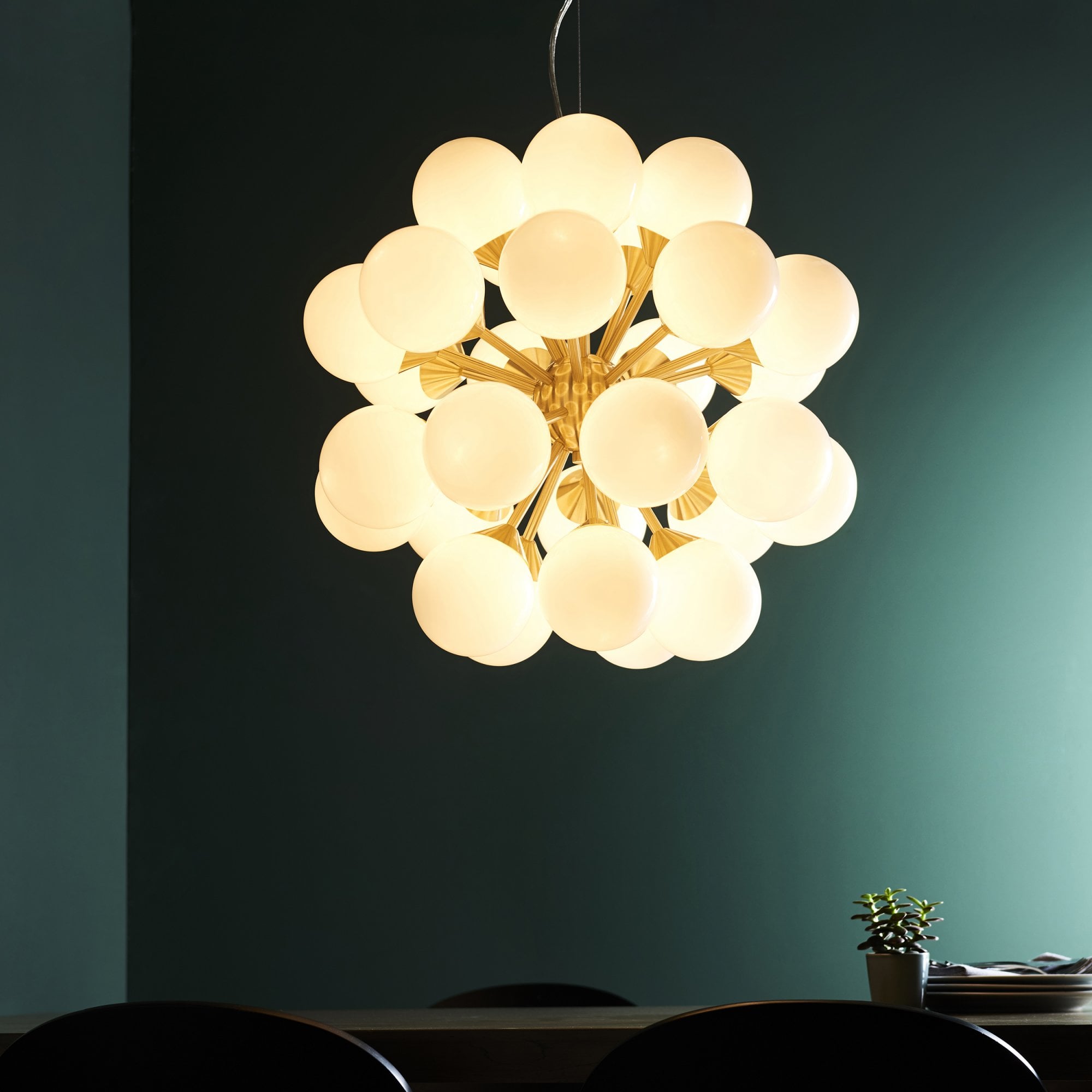 Endon Oscar 28 Light Pendant - Brushed Brass