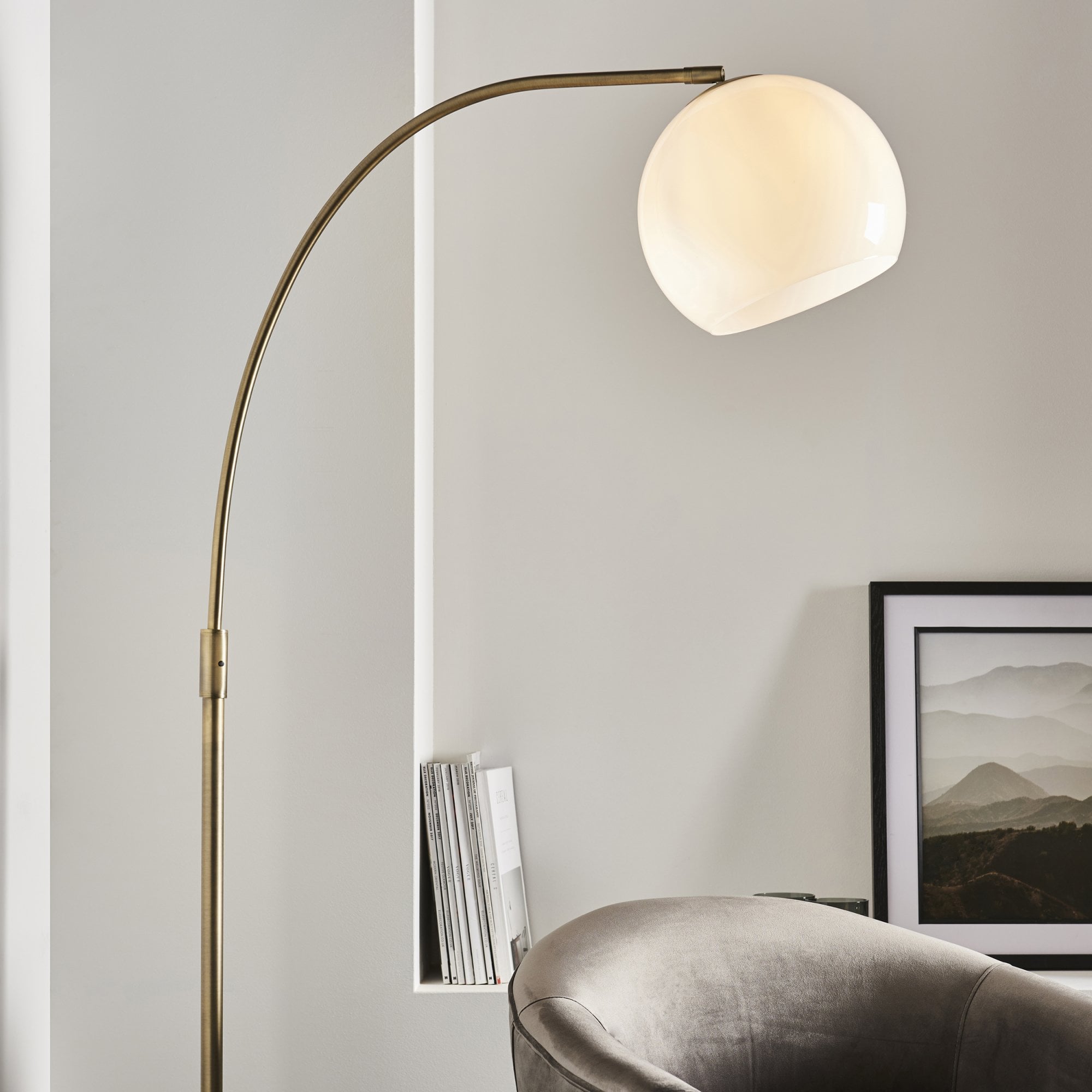 Endon Otto Floor Lamp - Black Marble Base