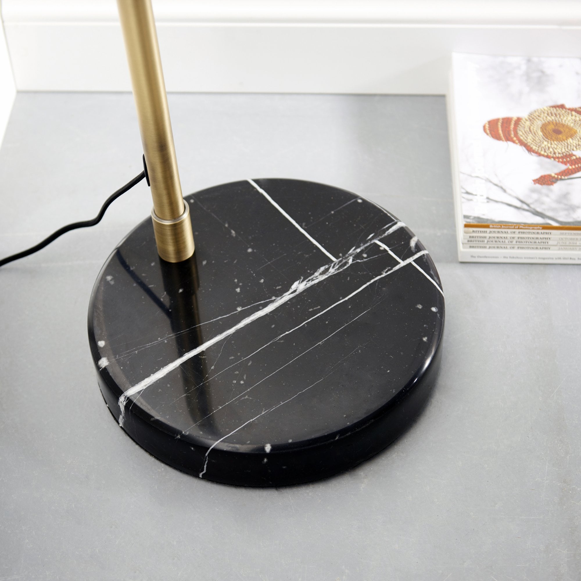 Endon Otto Floor Lamp - Black Marble Base