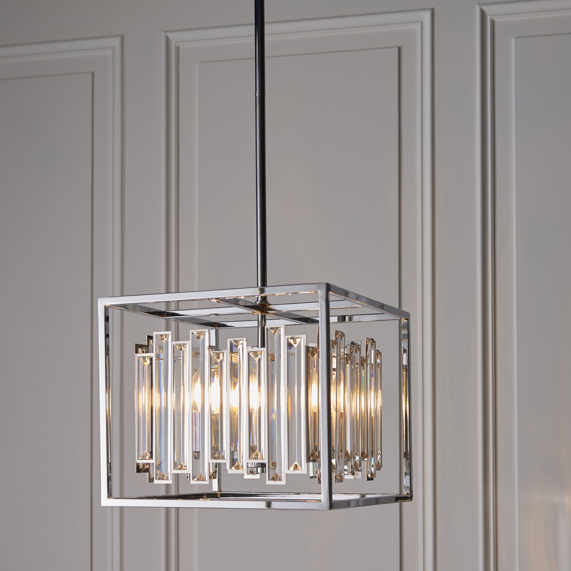 Endon Acadia 4 Light Pendant - Clear Crystal & Chrome Plate