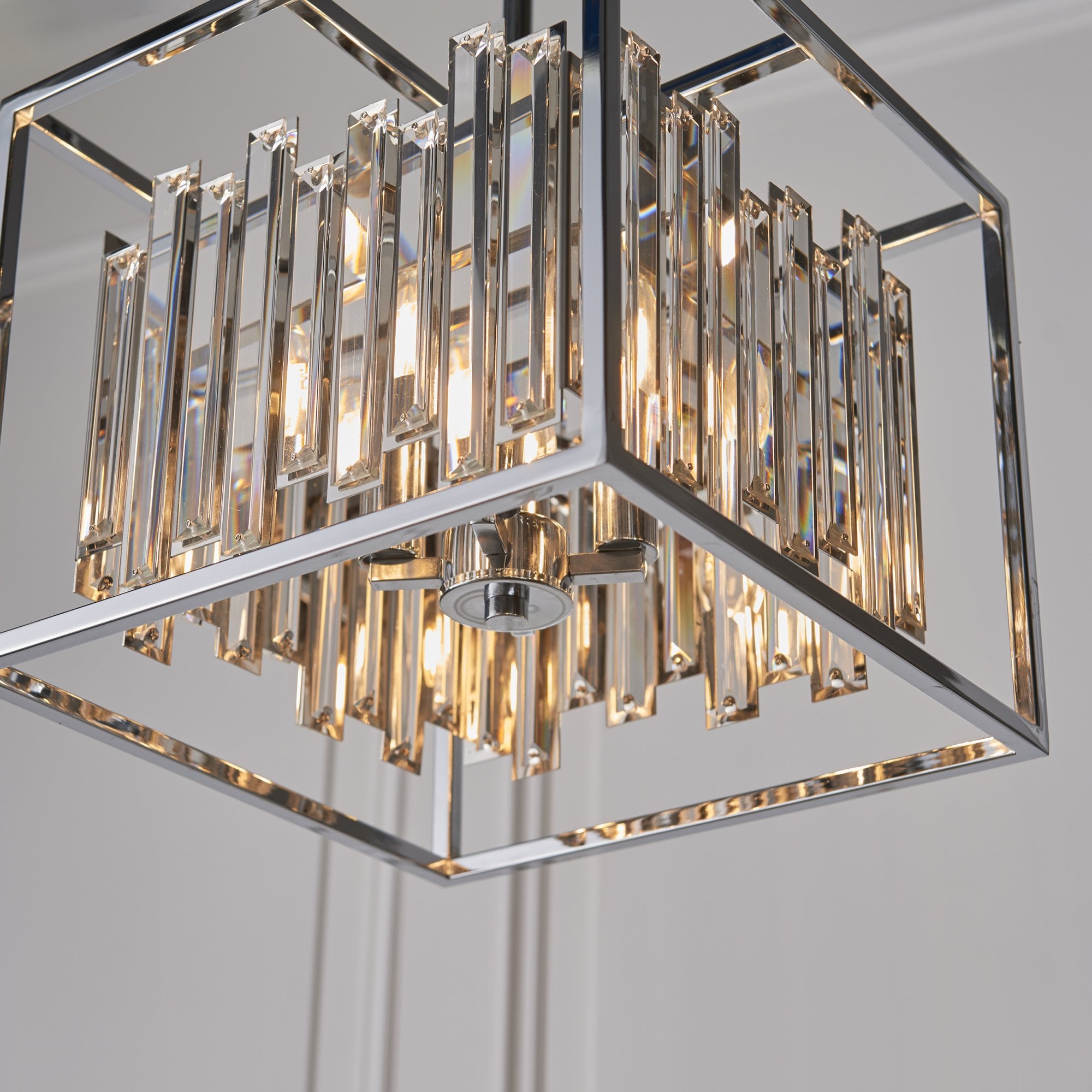Endon Acadia 4 Light Pendant - Clear Crystal & Chrome Plate