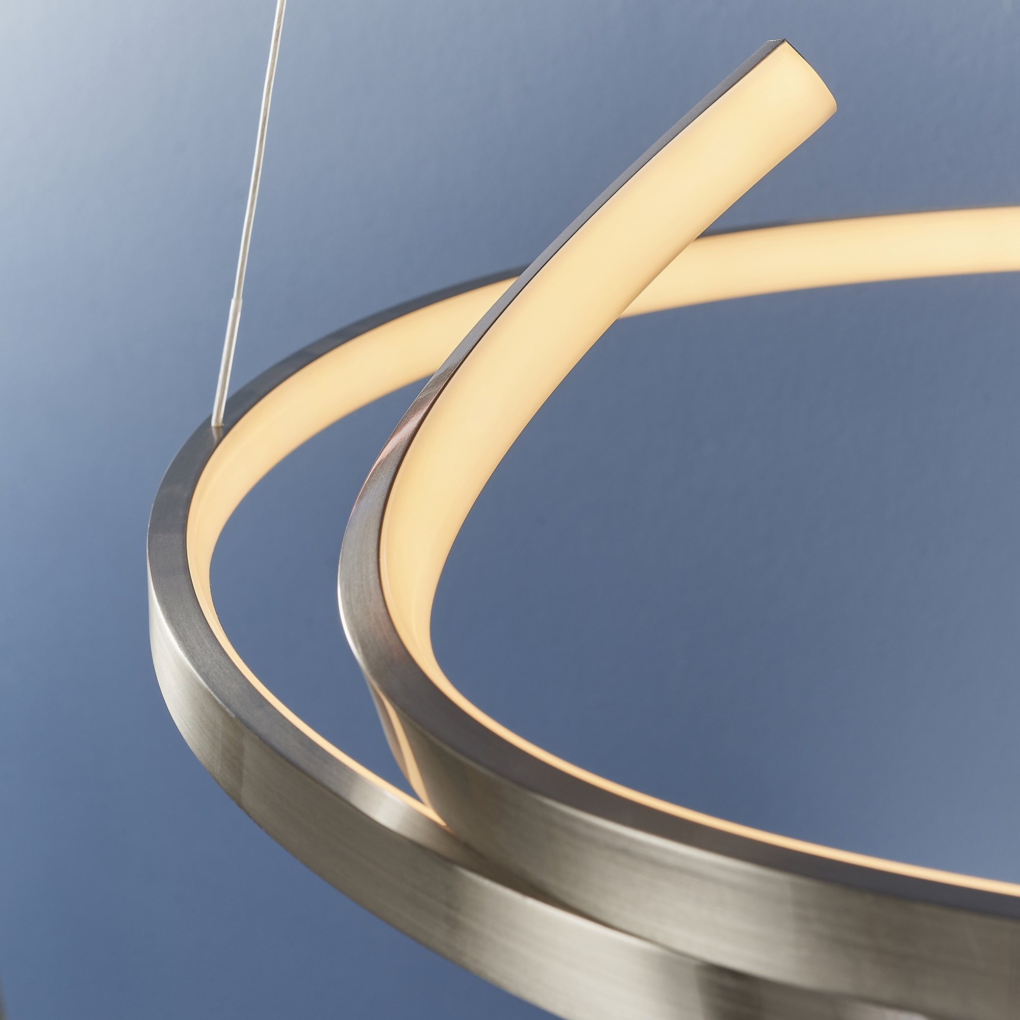 Endon Rafe Single Light Pendant - Satin Nickel Plate & White Silicone