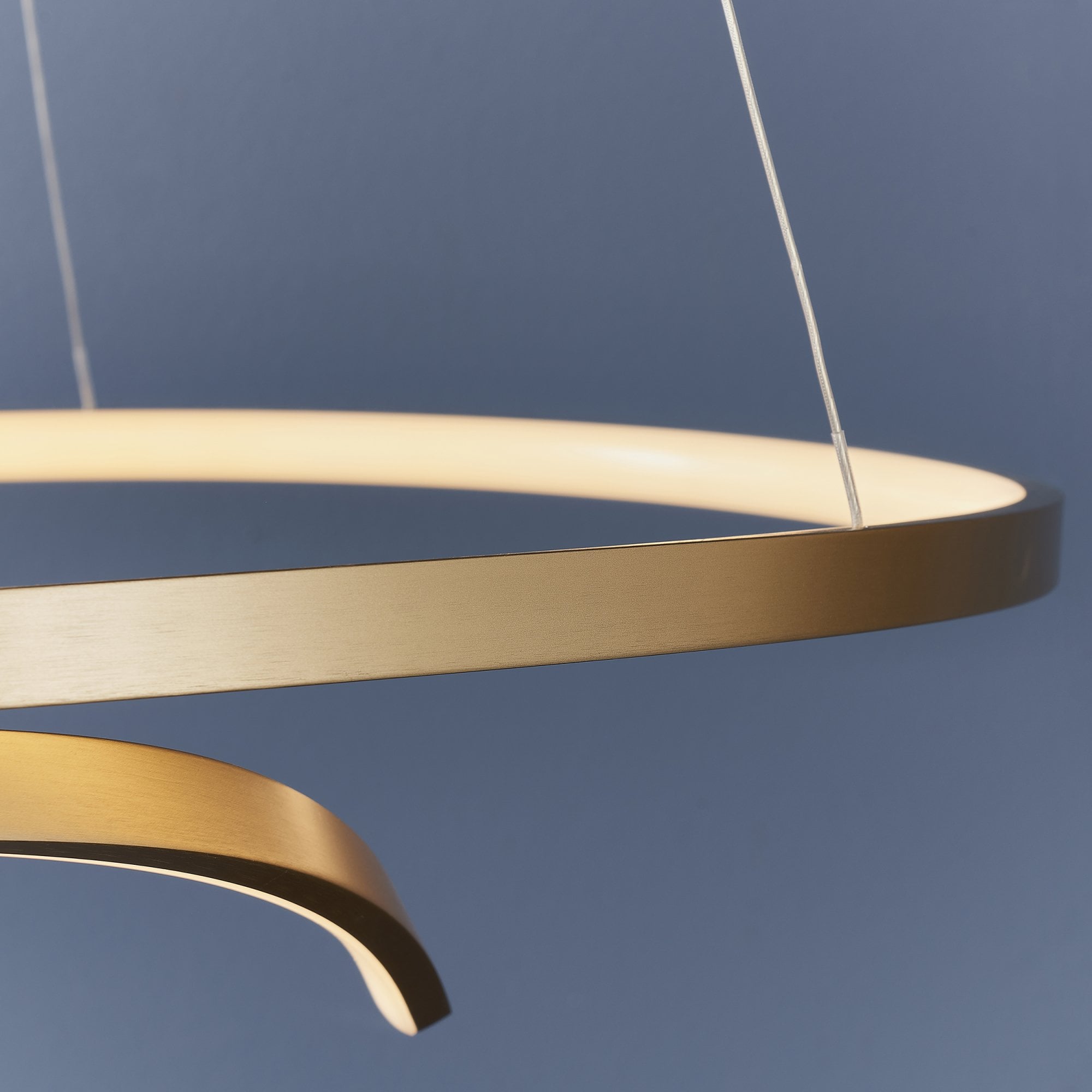Endon Rafe Single Light Pendant - Brushed Gold Plated Finish & White Silicone