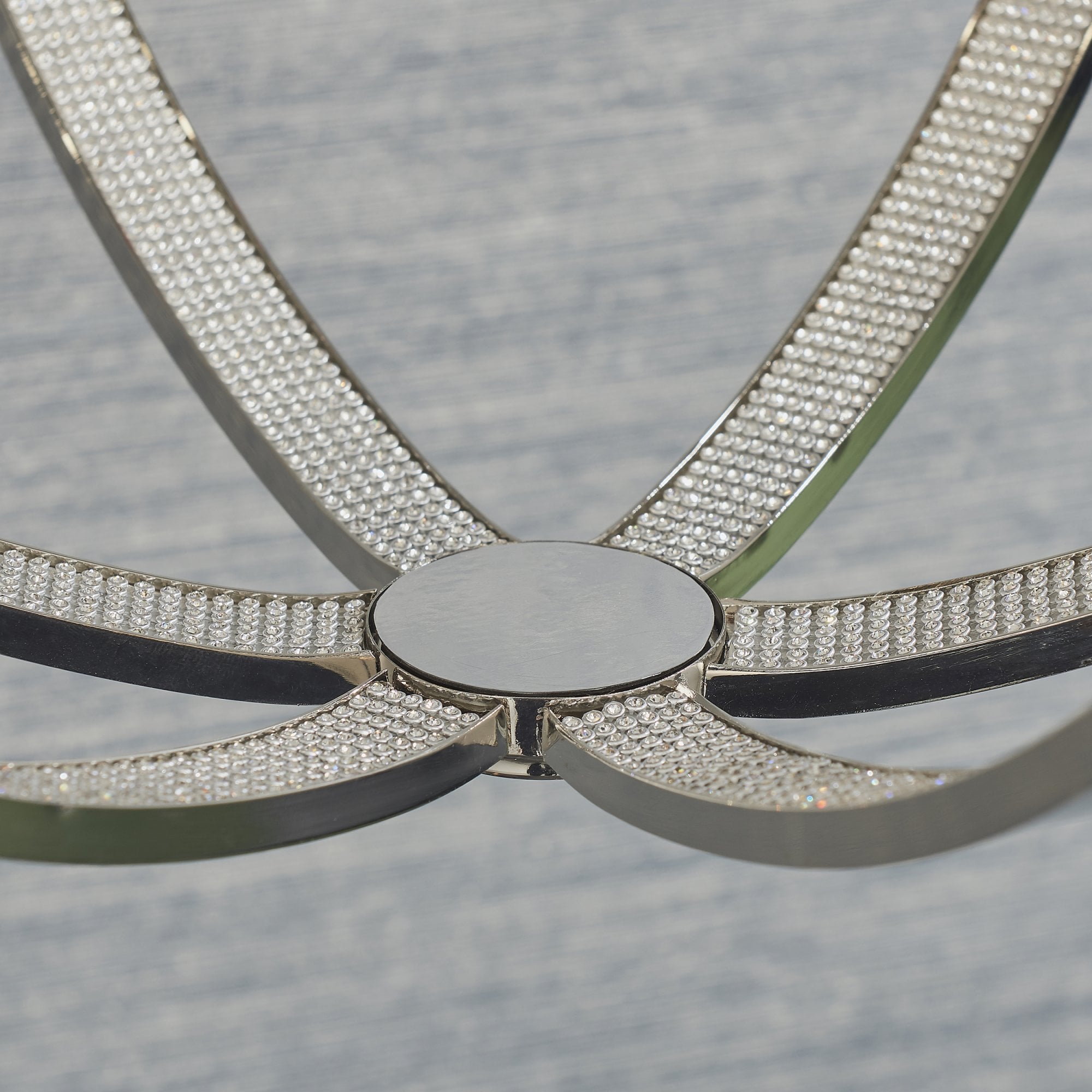 Endon Ritz 6 Light Pendant - Bright Nickel Plate & Clear Faceted Acrylic