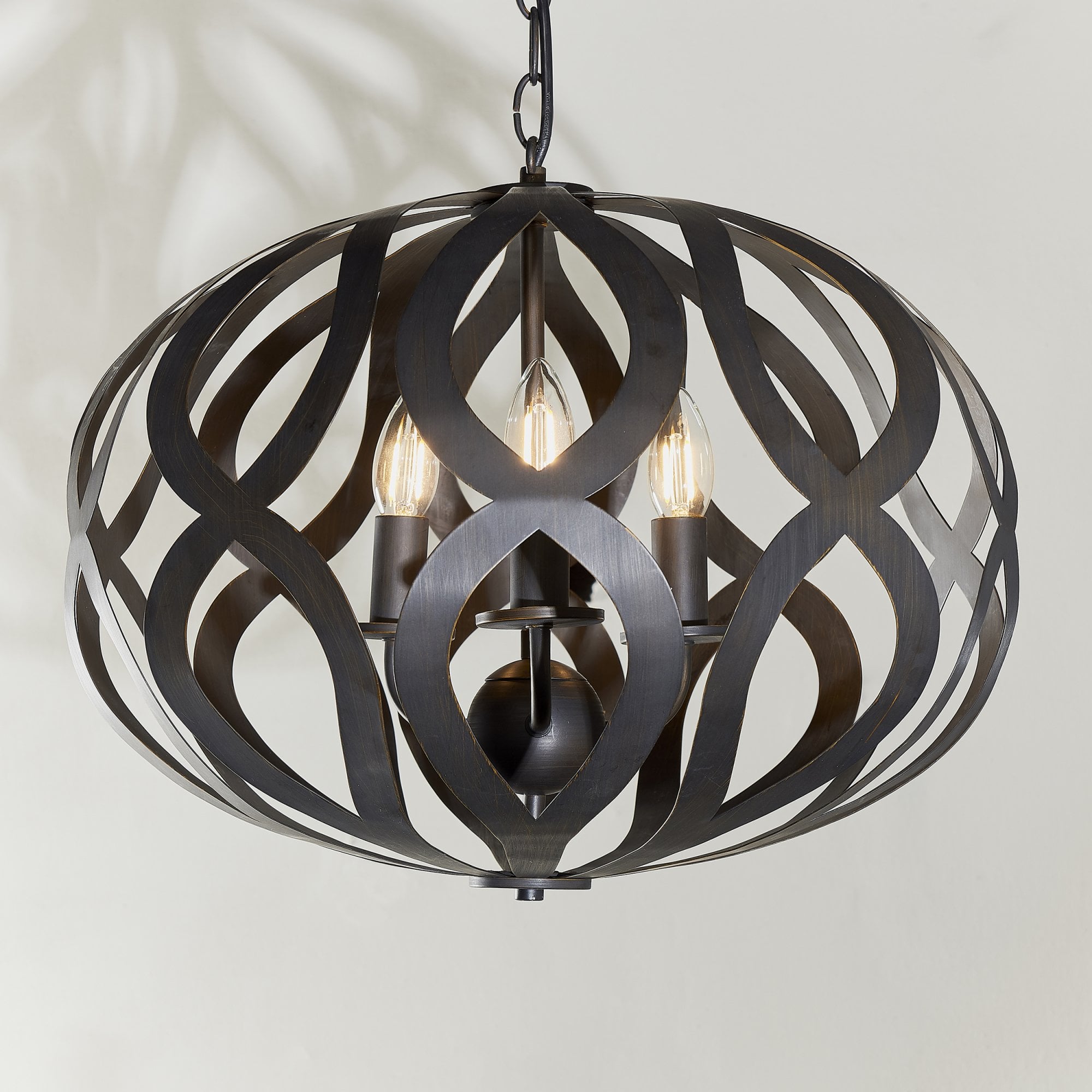 Endon Sirolo 3 Light Pendant - Antique Brushed Bronze Paint