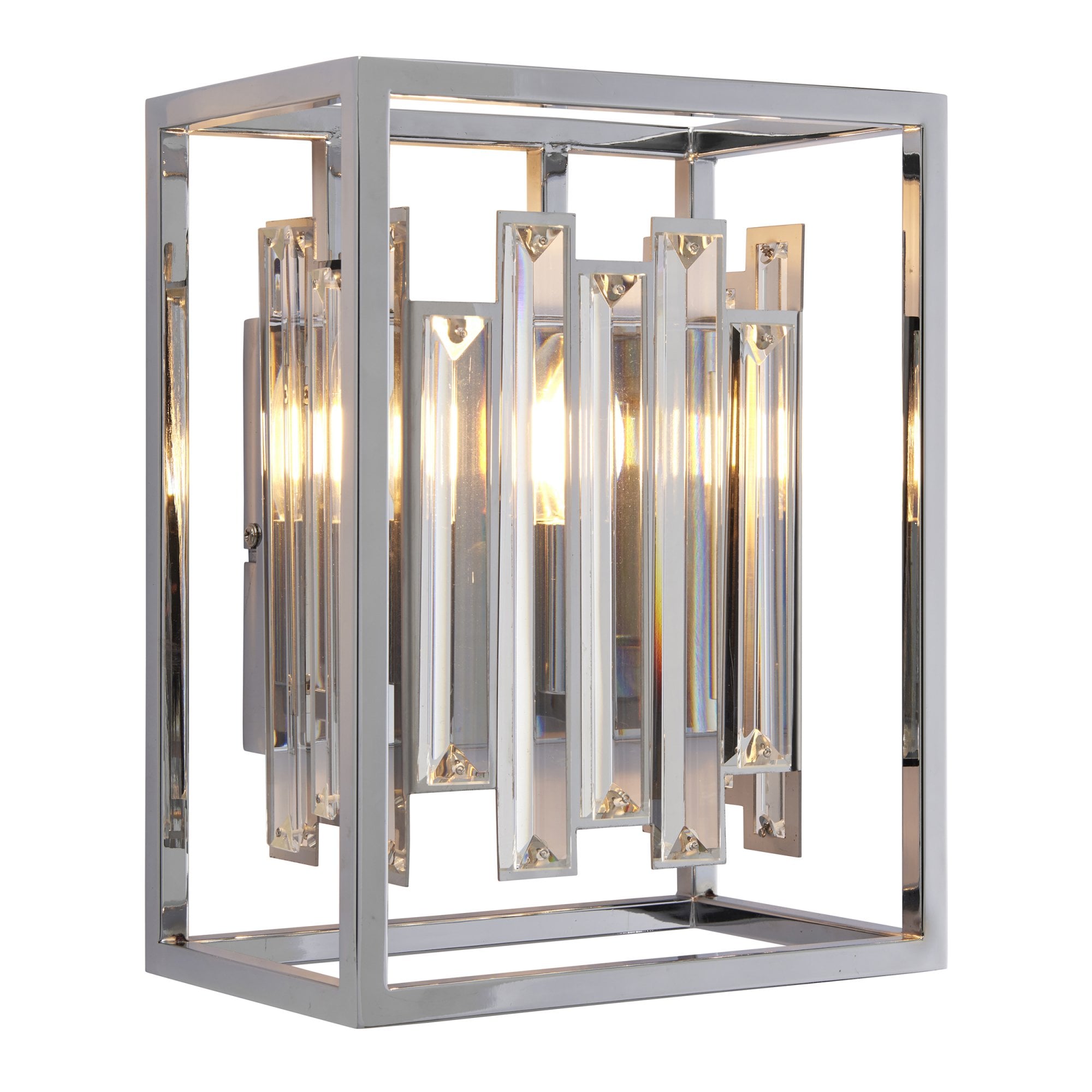 Endon Acadia Single Light Wall Light  - Clear Crystal & Chrome Plate