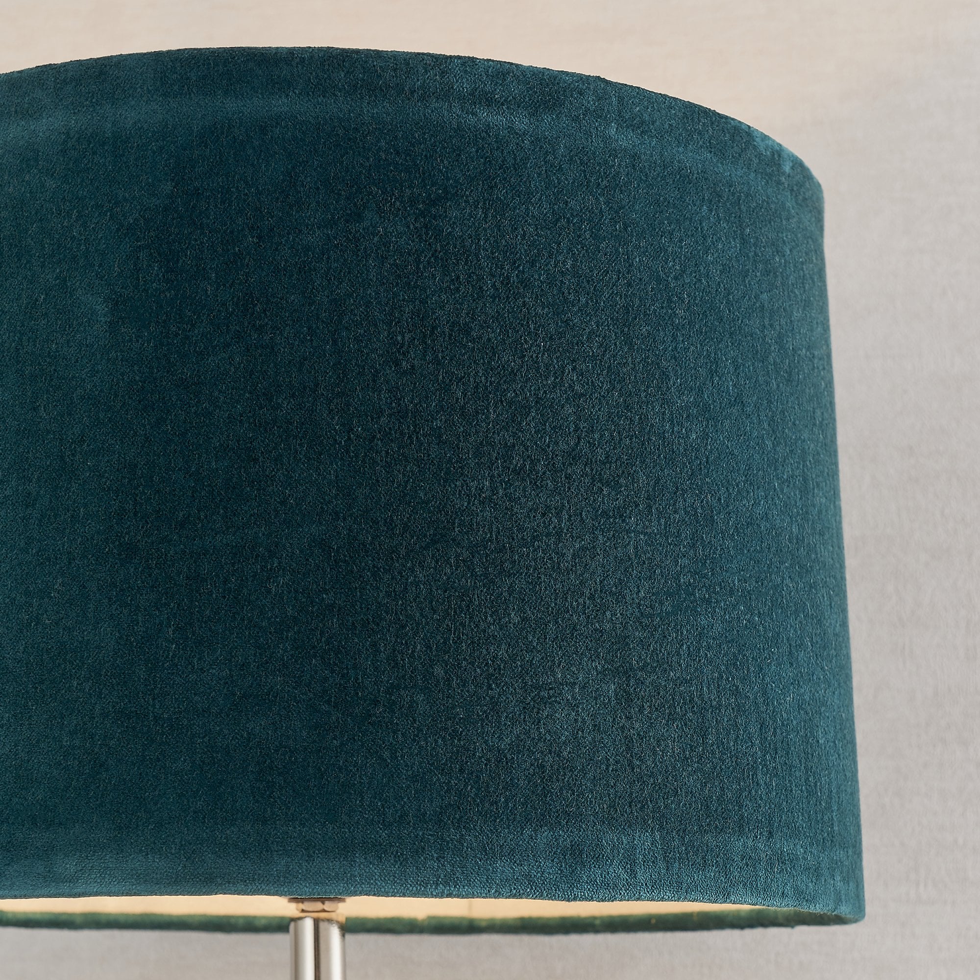 Endon Winslet Single Light Table Lamp - Clear Hammered Glass & Teal Velvet