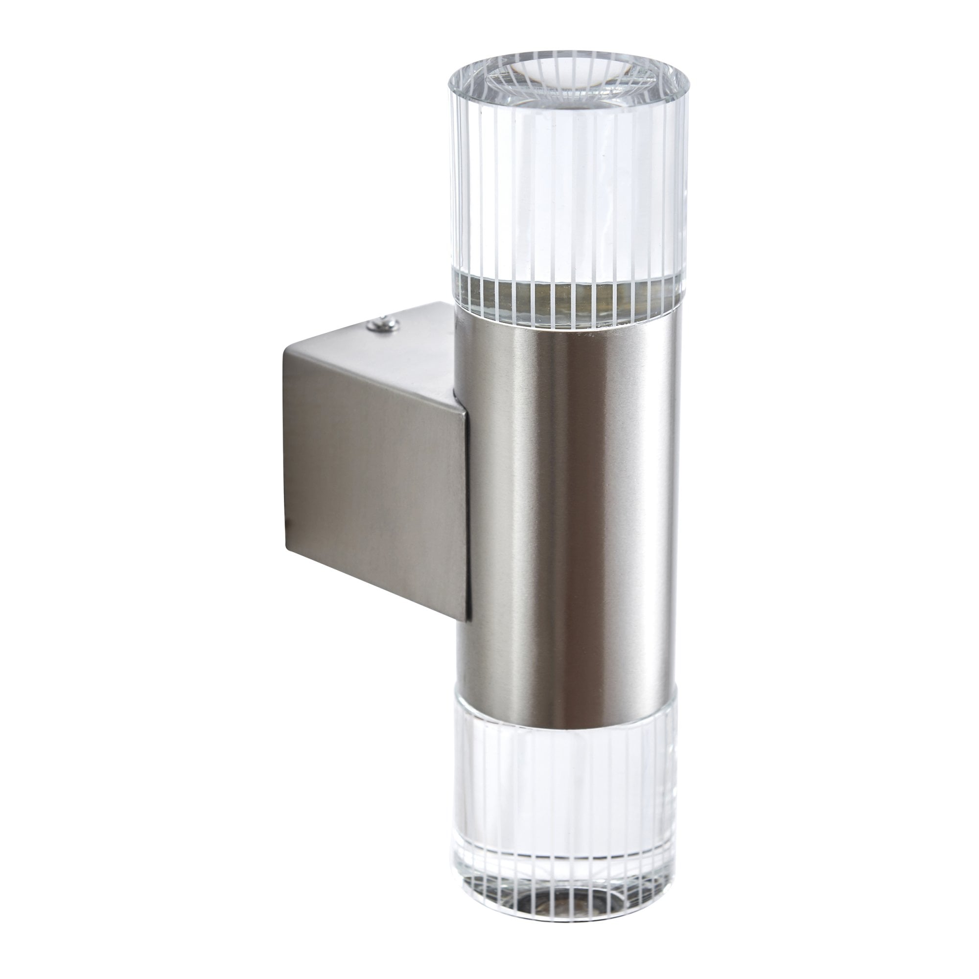 Endon Grant 2 Light Wall Light - Polished Stainless Steel & Clear Crystal