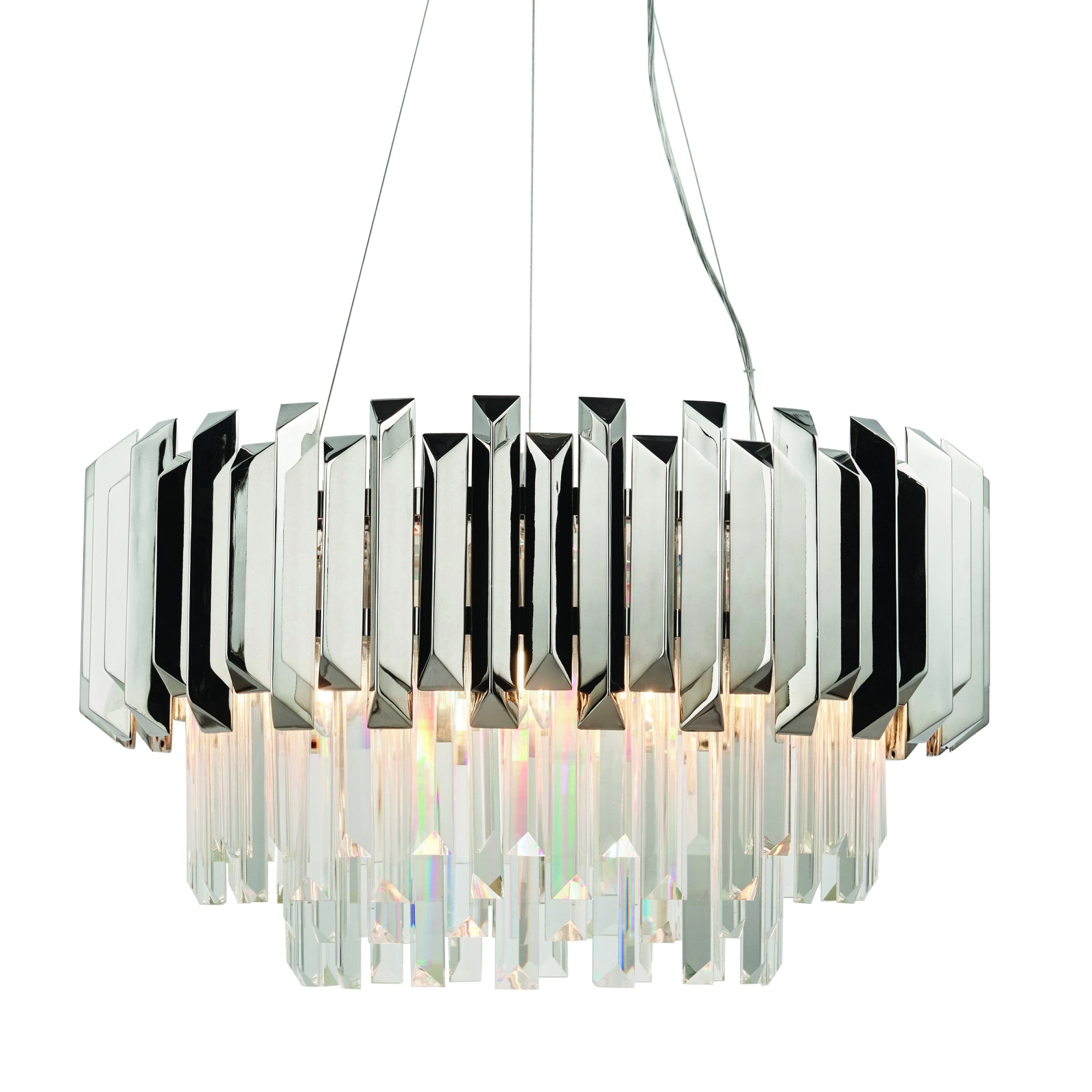 Endon Valetta 6 Light Pendant - Clear Crystal & Polished Stainless Steel
