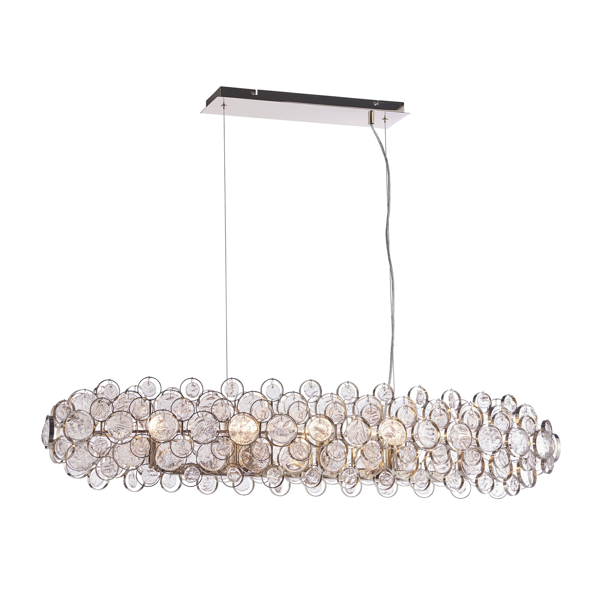 Endon Marella 8 Light Pendant - Bright Nickel Plate & Clear Glass