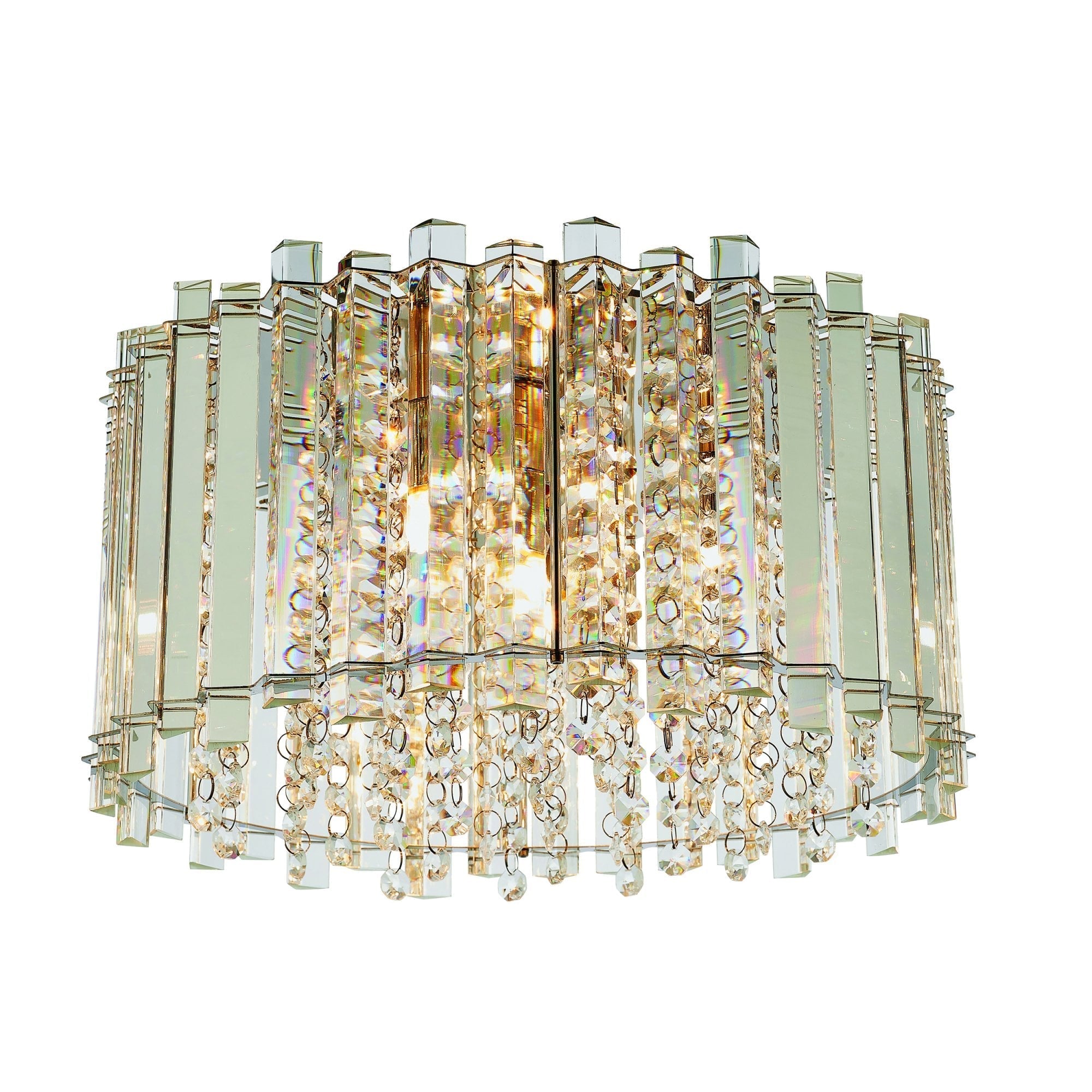 Endon Hanna 4 Light Flush Fitting - Clear Crystal & Chrome Plate