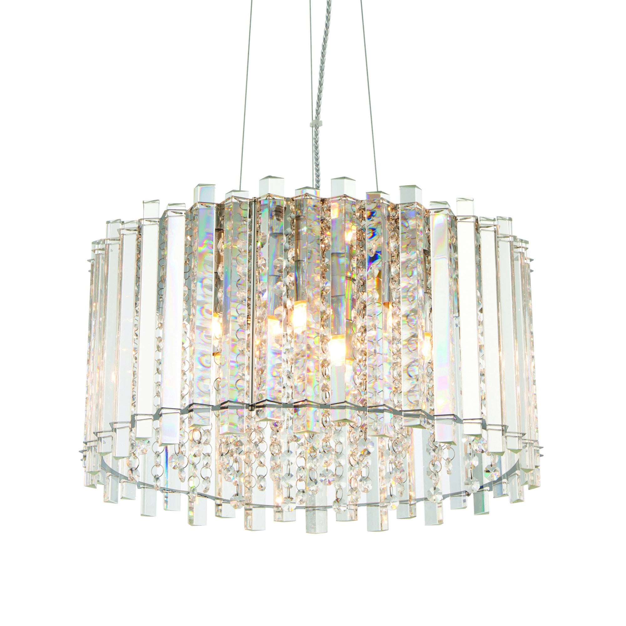 Endon Hanna 5 Light Pendant - Clear Crystal & Chrome Plate