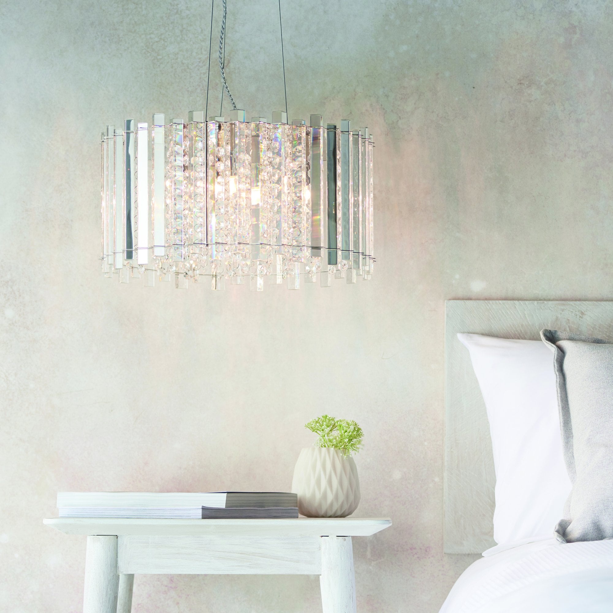Endon Hanna 5 Light Pendant - Clear Crystal & Chrome Plate