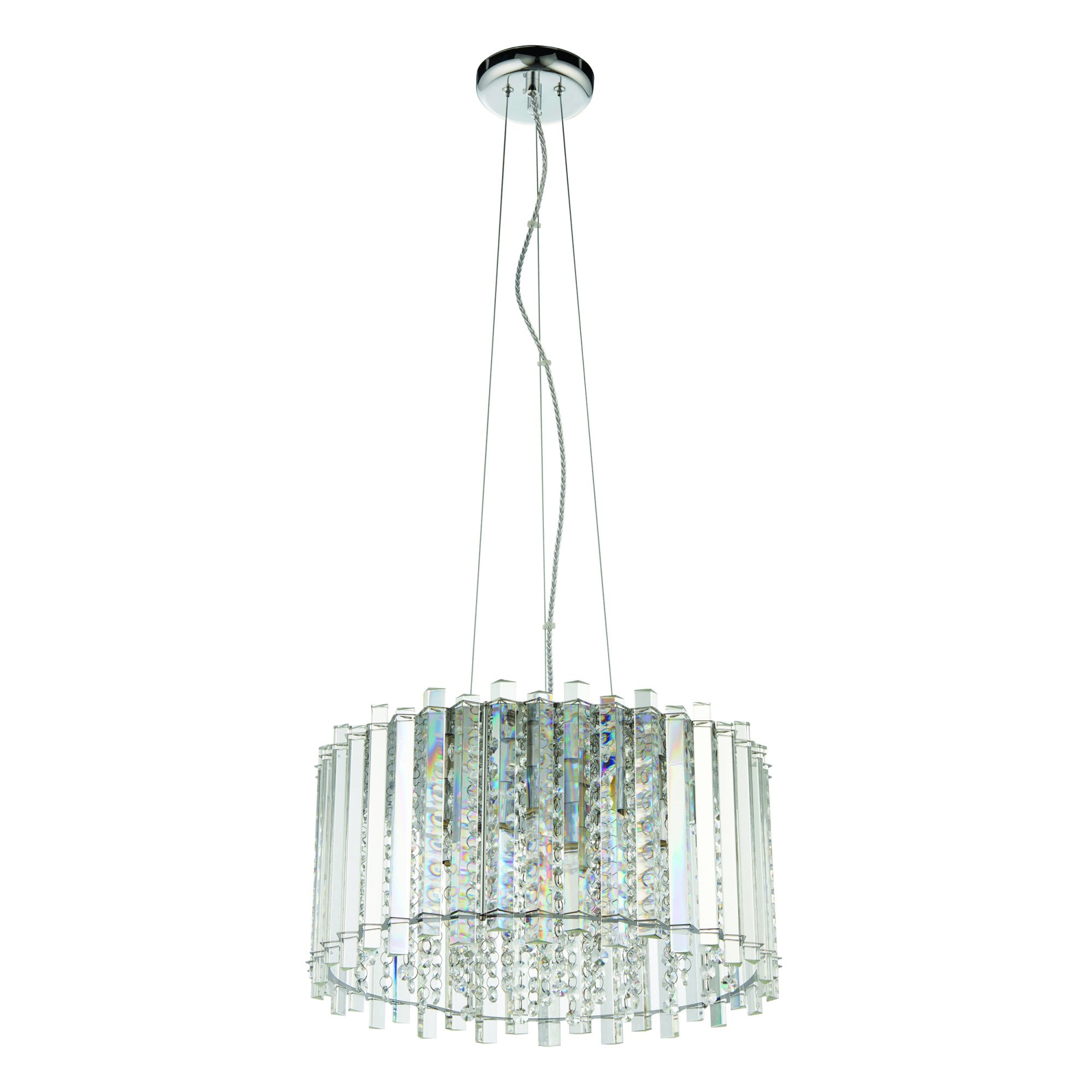 Endon Hanna 5 Light Pendant - Clear Crystal & Chrome Plate