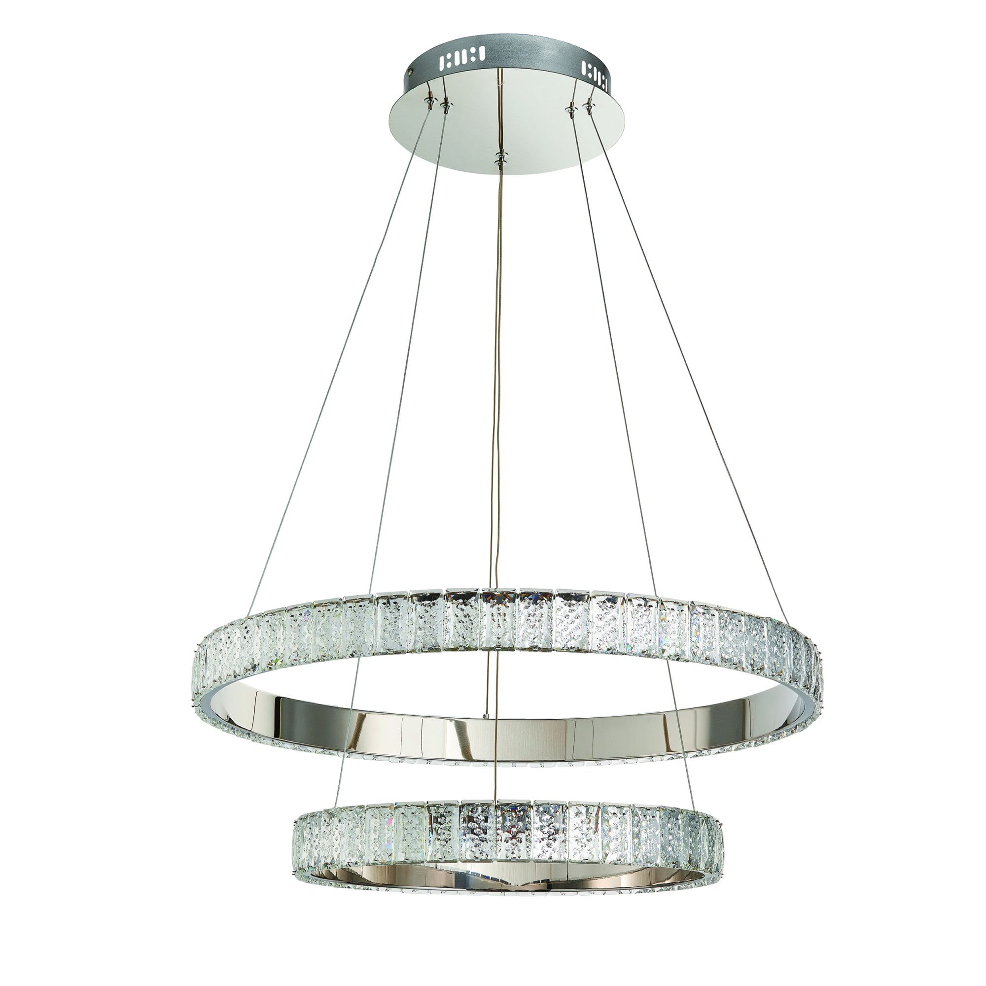 Endon Celeste 2 Light Pendant - Chrome Plate & Clear Crystal