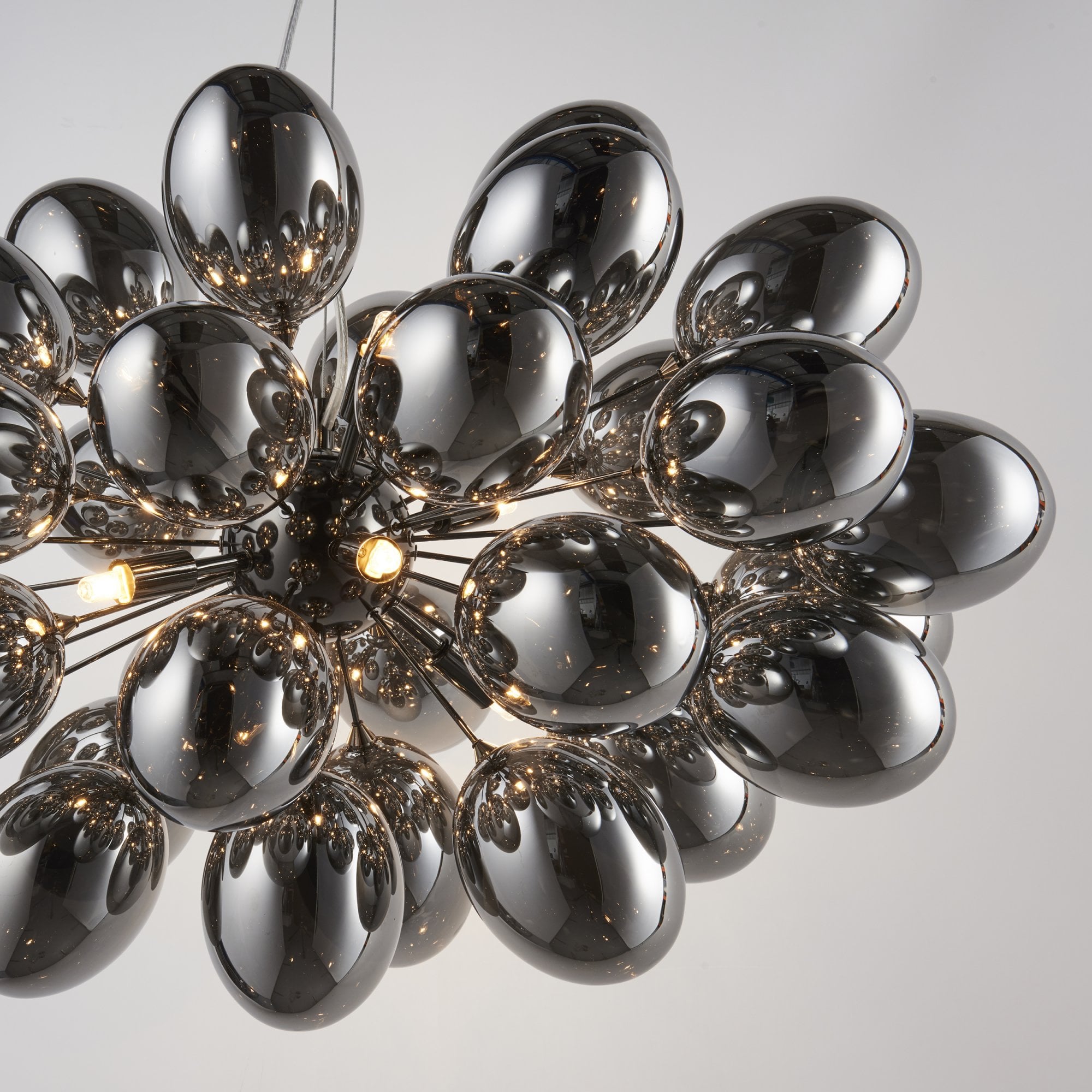 Endon Infinity 8 Light Pendant - Black Chrome Plate & Smoked Mirror Glass