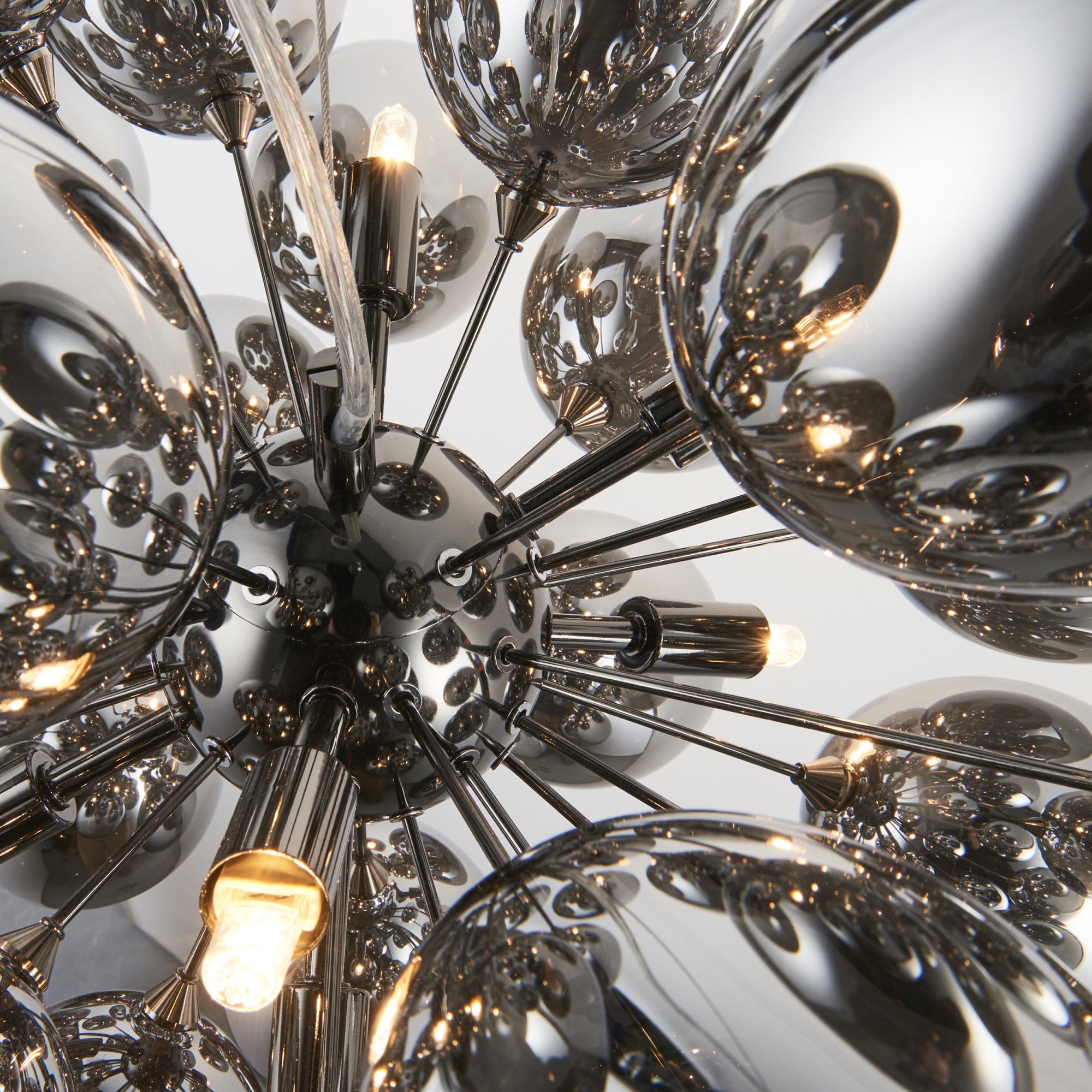 Endon Infinity 8 Light Pendant - Black Chrome Plate & Smoked Mirror Glass