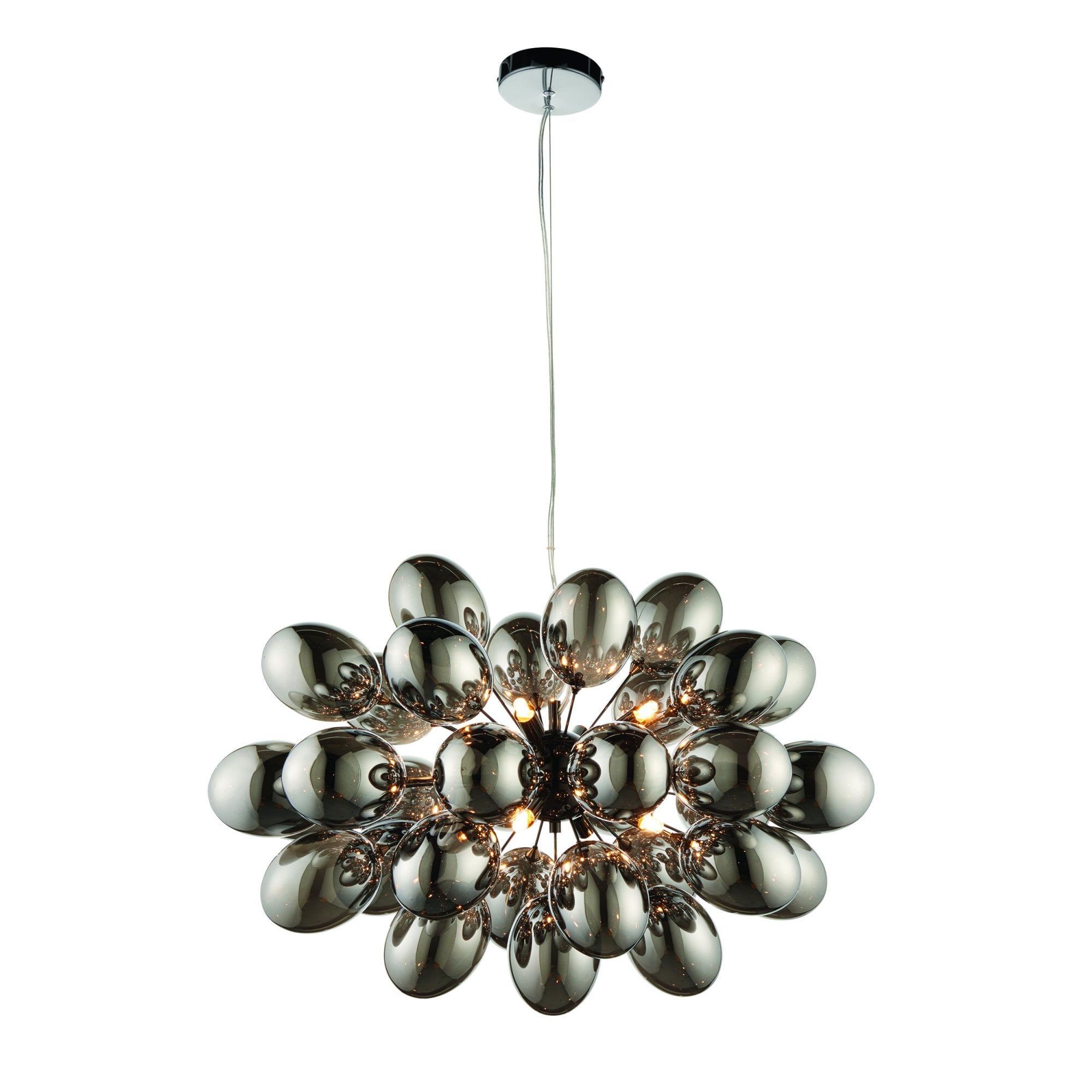 Endon Infinity 8 Light Pendant - Black Chrome Plate & Smoked Mirror Glass