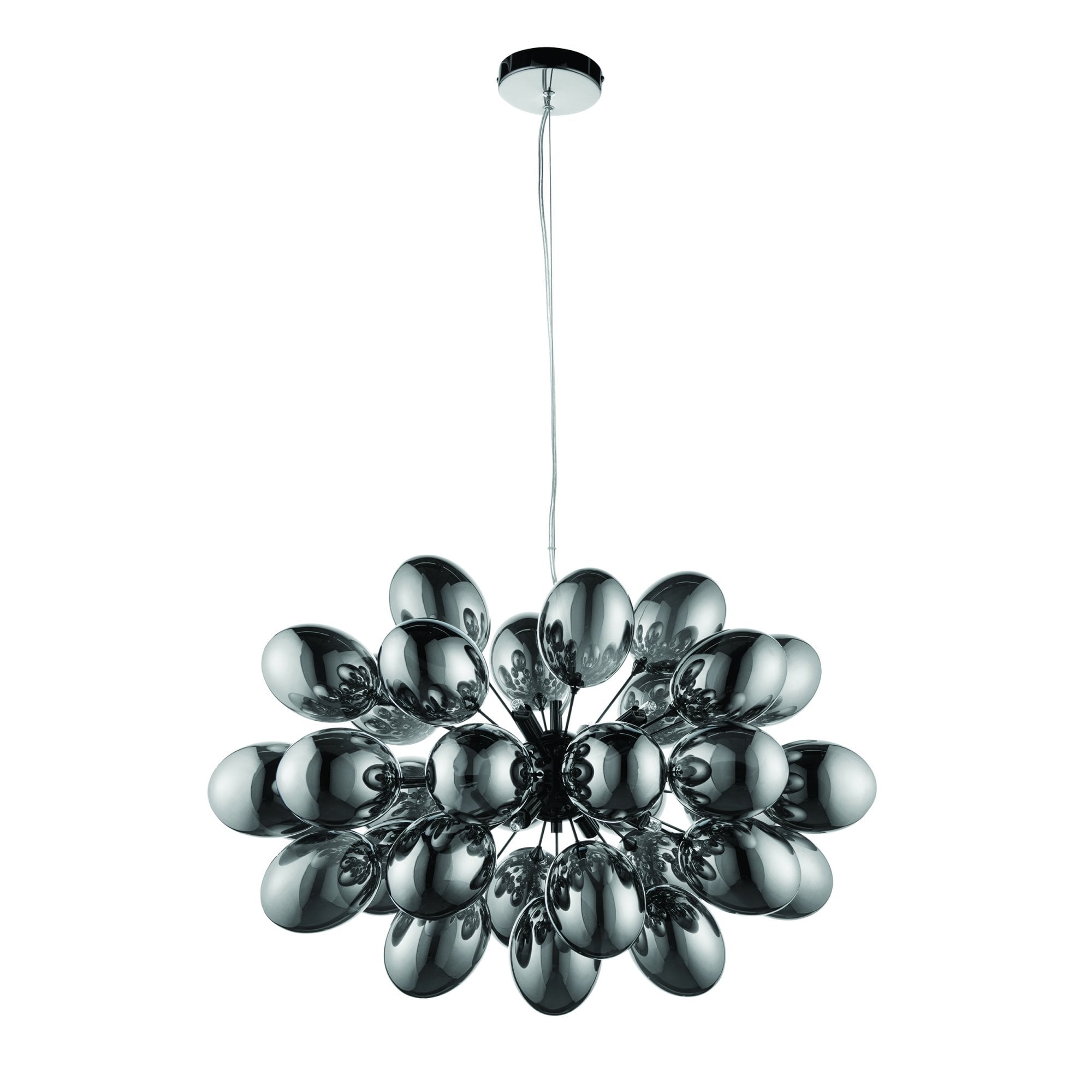 Endon Infinity 8 Light Pendant - Black Chrome Plate & Smoked Mirror Glass