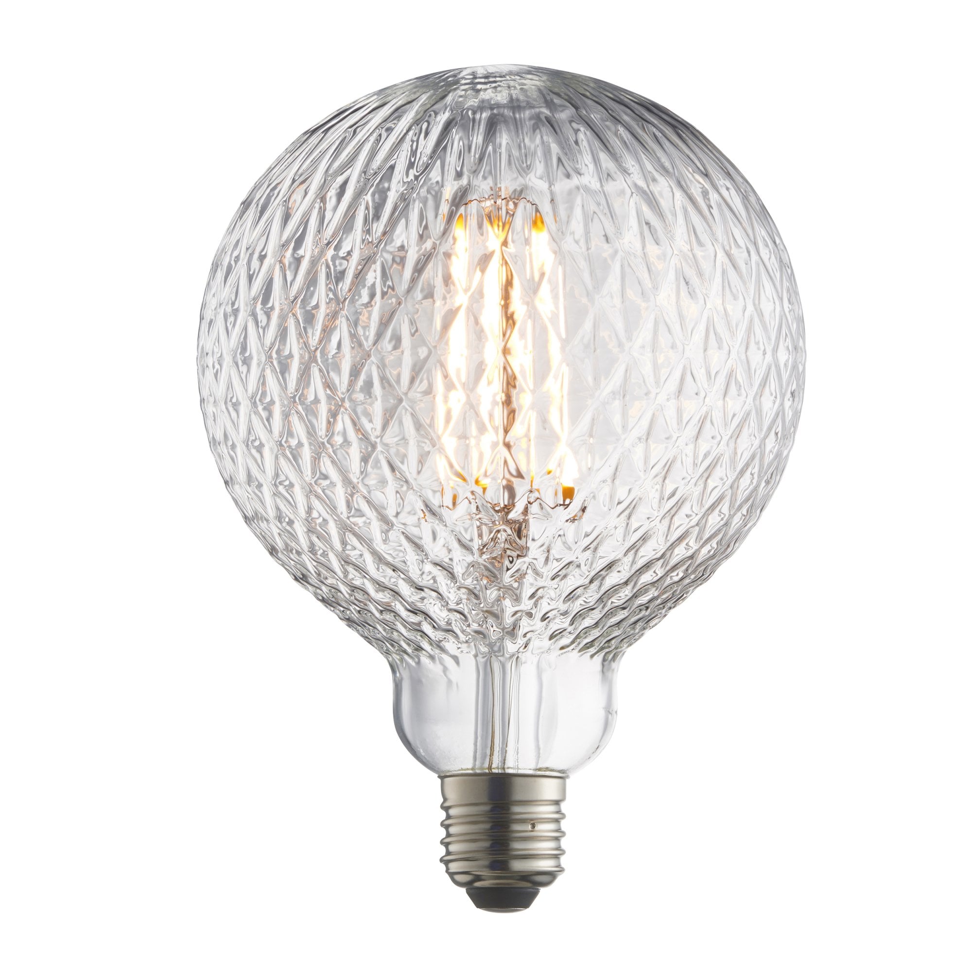 Endon Facet Single E27 LED 4W Bulb - 2200K - Non-Dimmable - Clear Glass