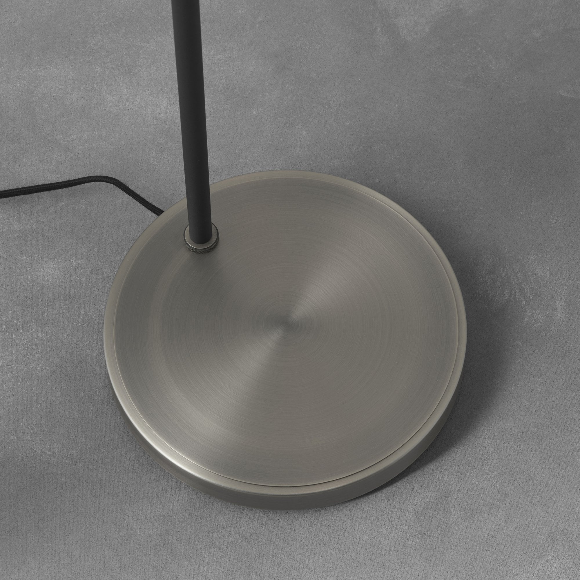 Endon Mayfield Task Single Light Floor Lamp - Brushed Silver Plate Finish & Matt Black