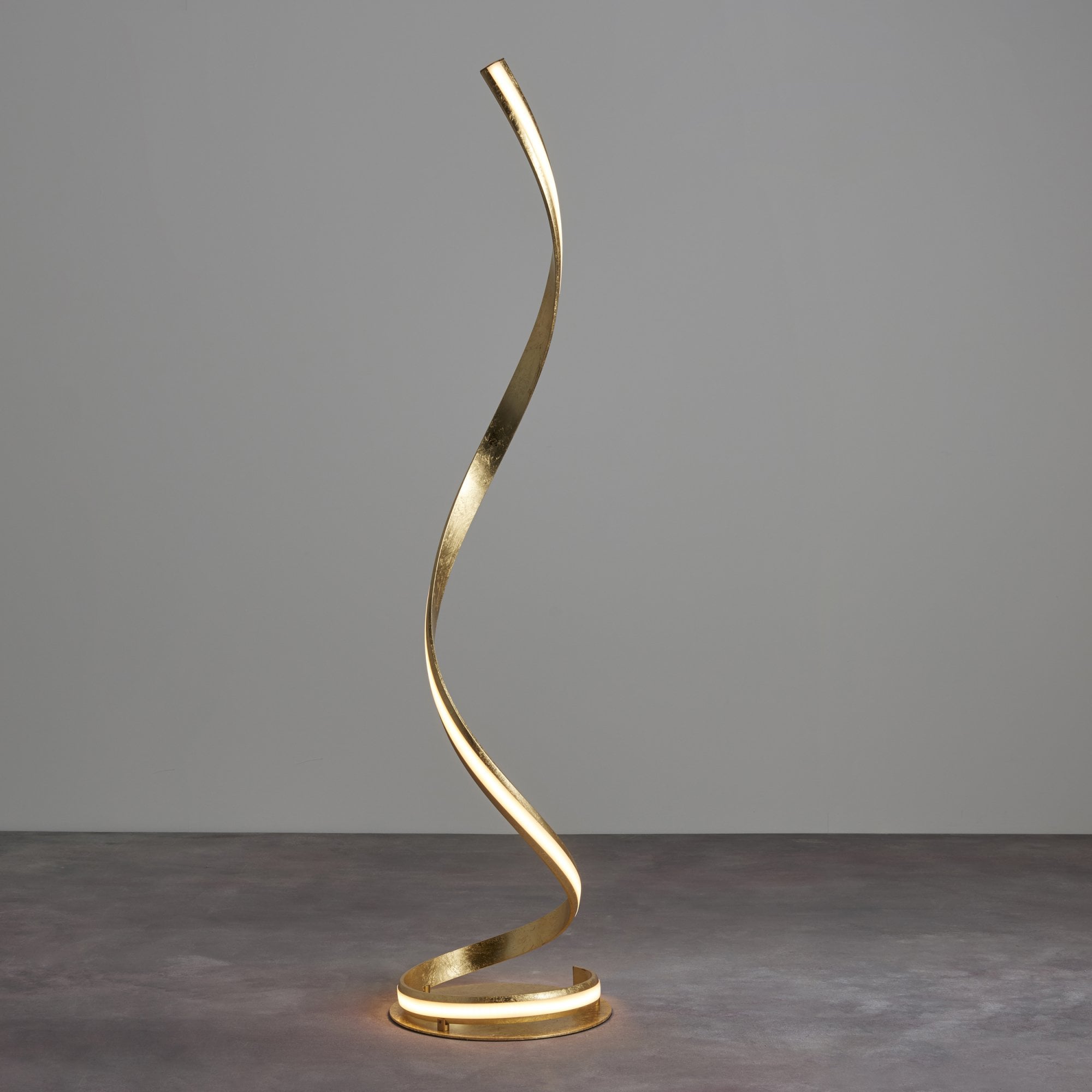 Endon Aria Single Light Floor Lamp - Gold Leaf & White Acrylic
