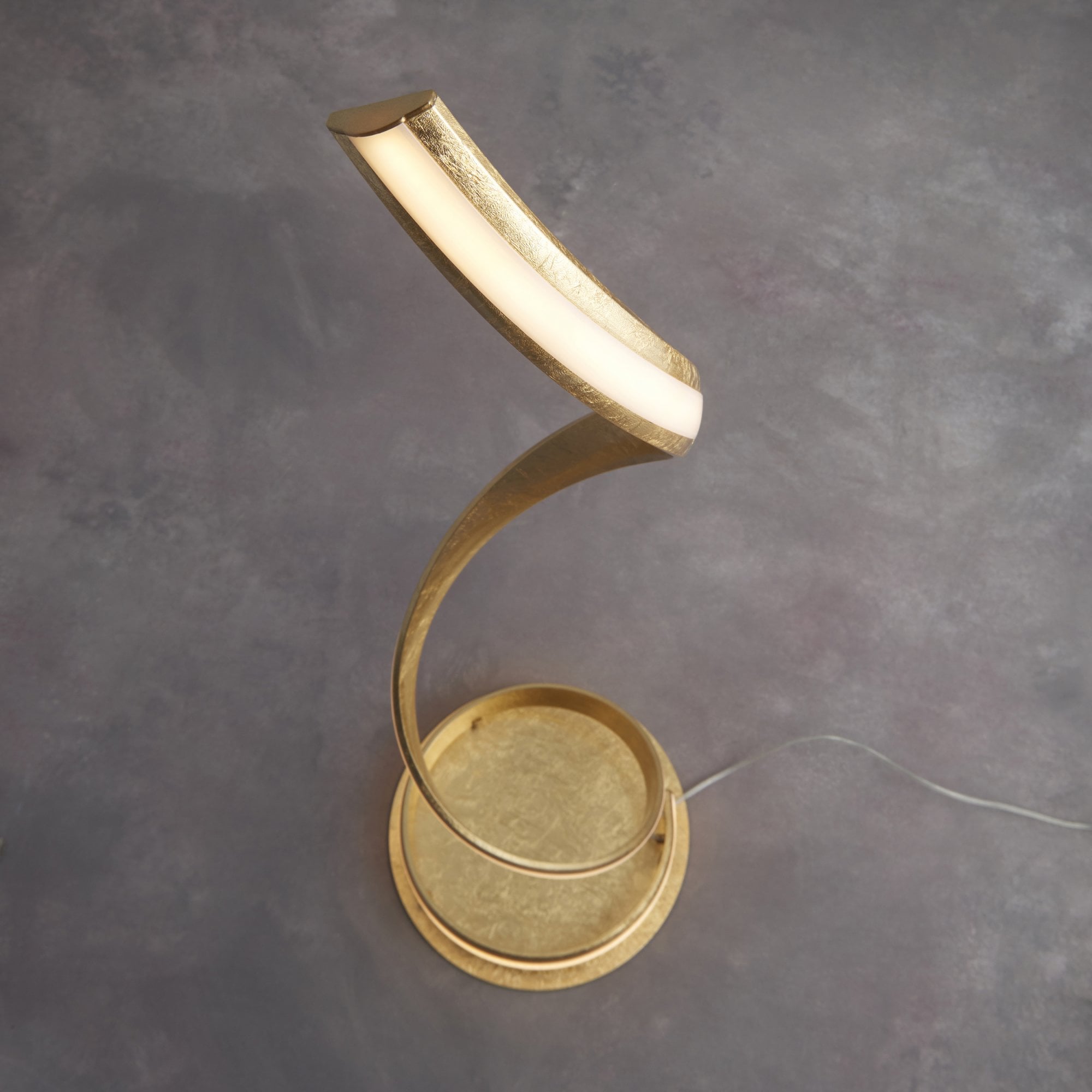 Endon Aria Single Light Floor Lamp - Gold Leaf & White Acrylic