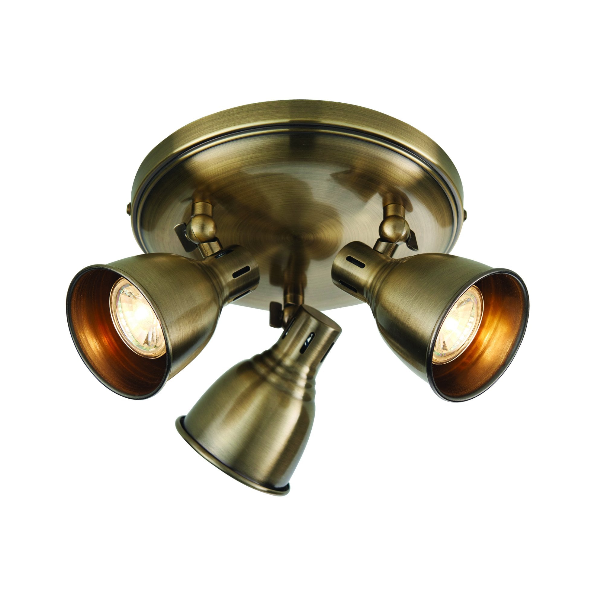 Endon Westbury 3 Light Spot Light - Antique Brass Plate