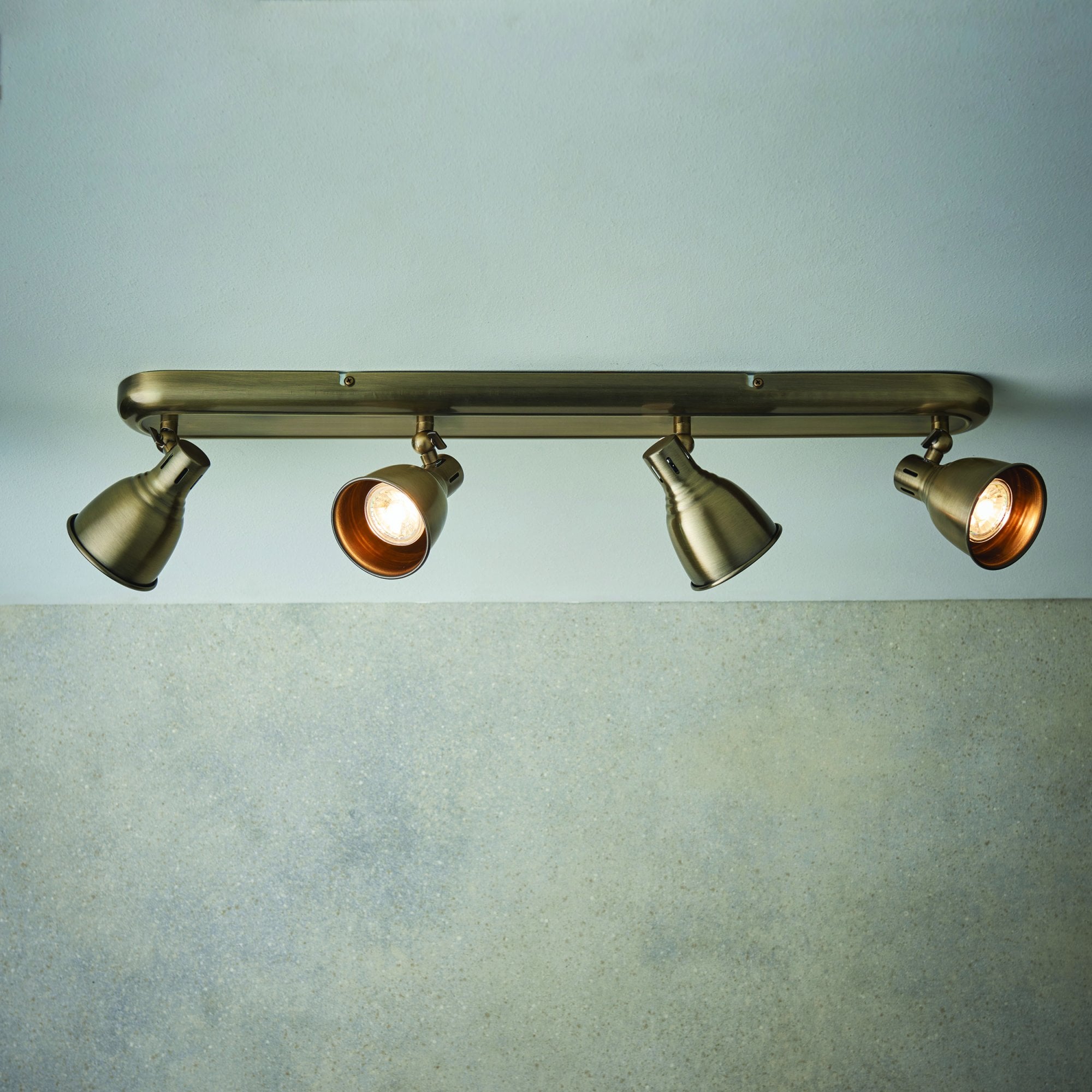 Endon Westbury 4 Light Spot Light - Antique Brass Plate