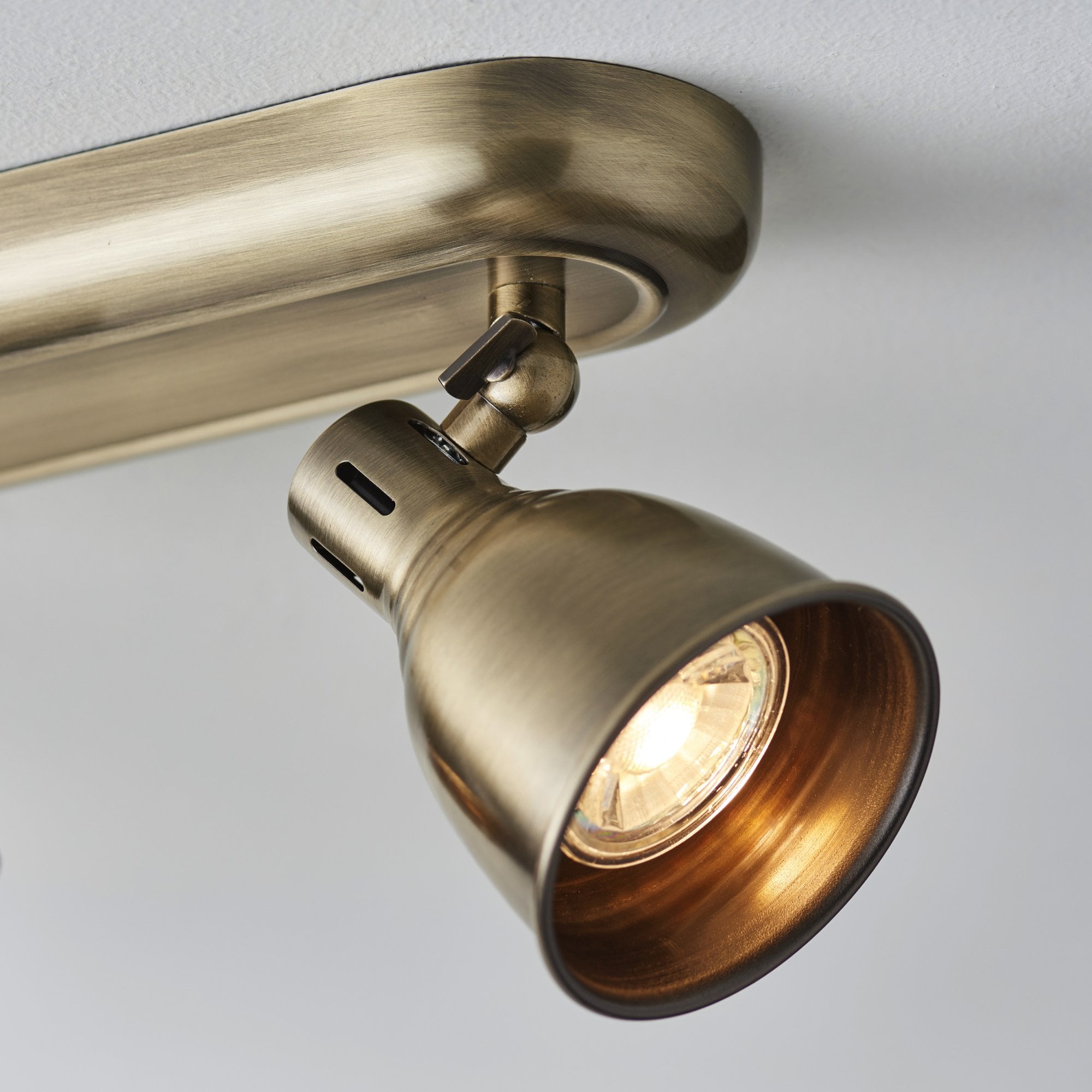 Endon Westbury 4 Light Spot Light - Antique Brass Plate