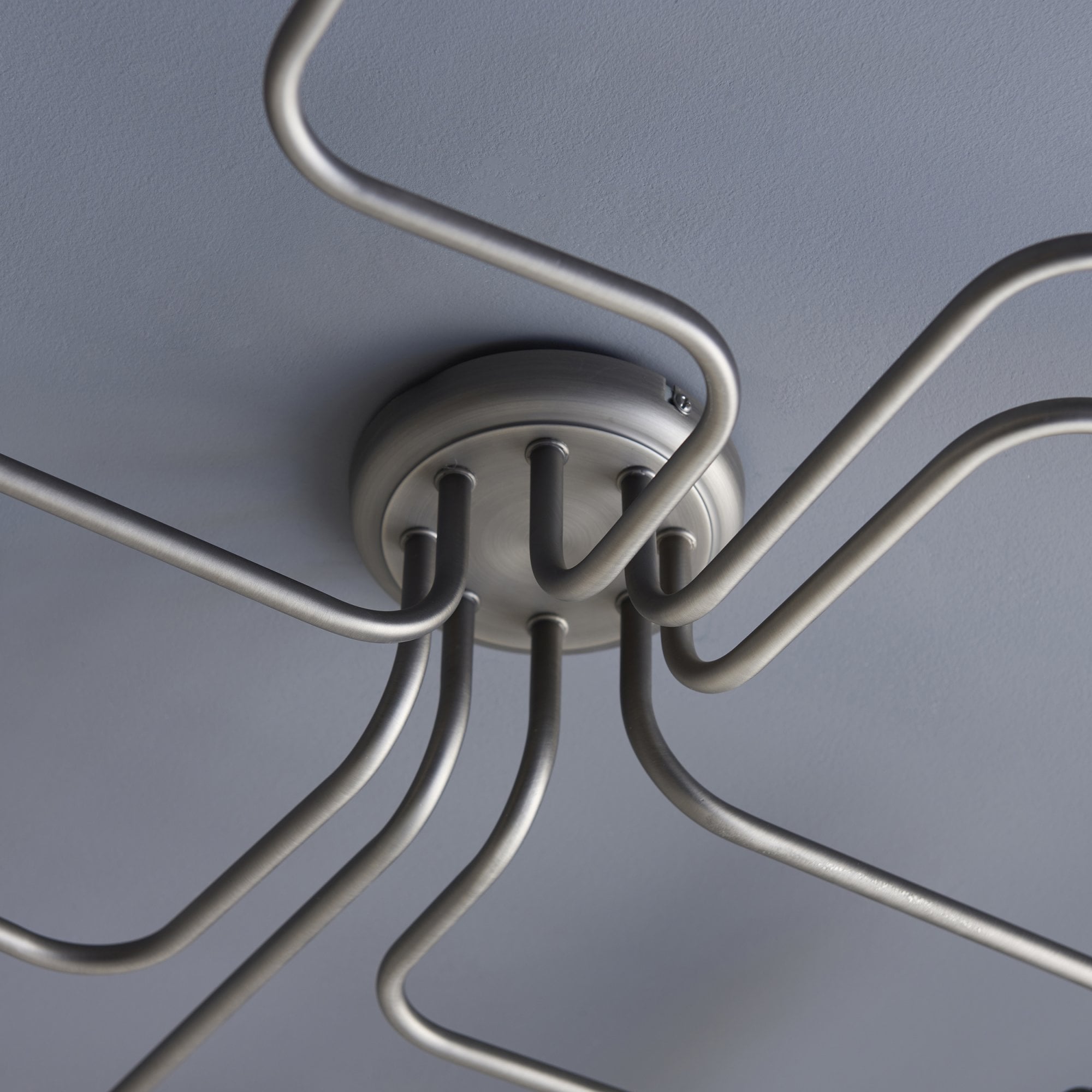 Endon Hal 8 Light Semi Flush Fitting - Aged Copper & Aged Pewter Plate