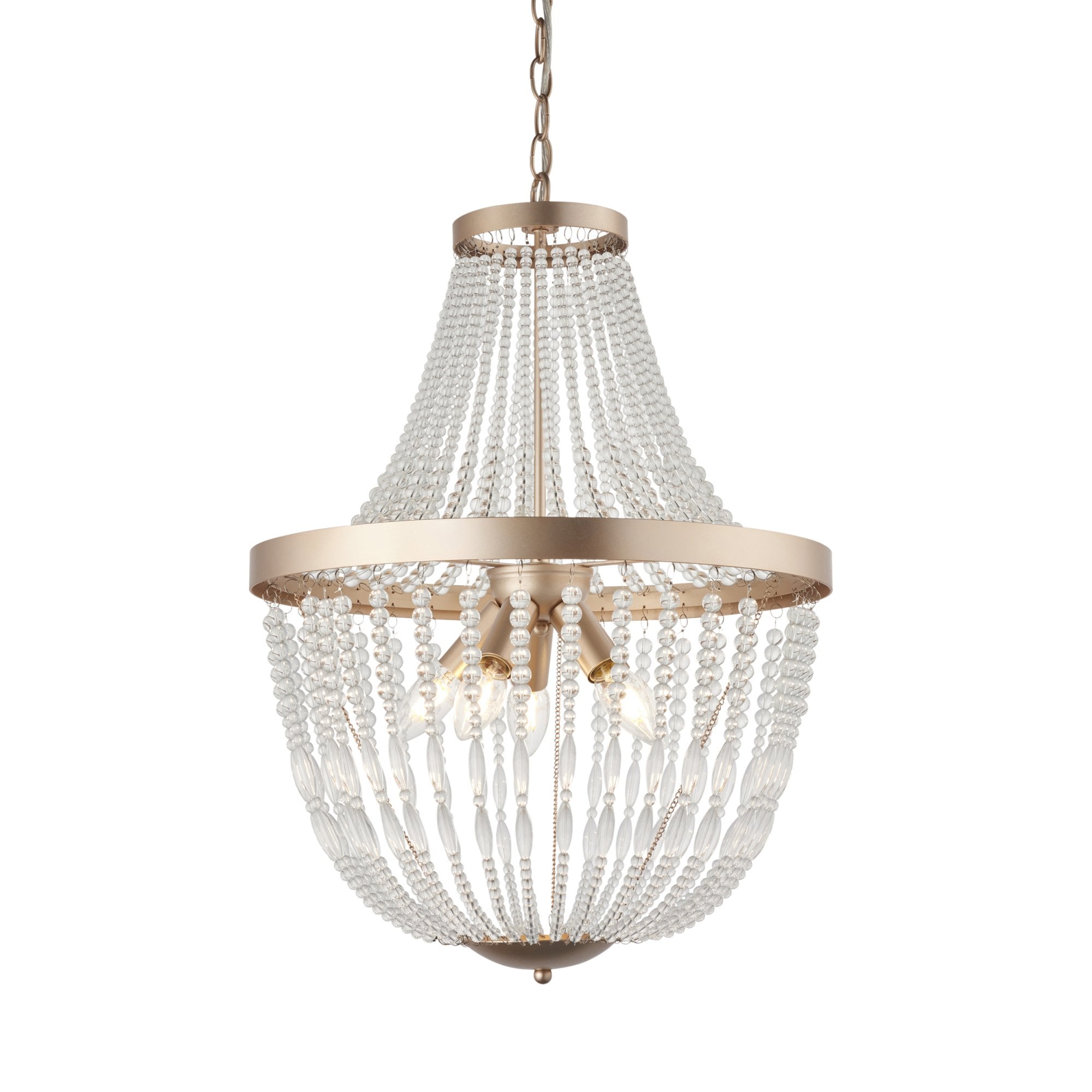 Endon Celine 5 Light Pendant - Rose Gold Paint & Clear Glass