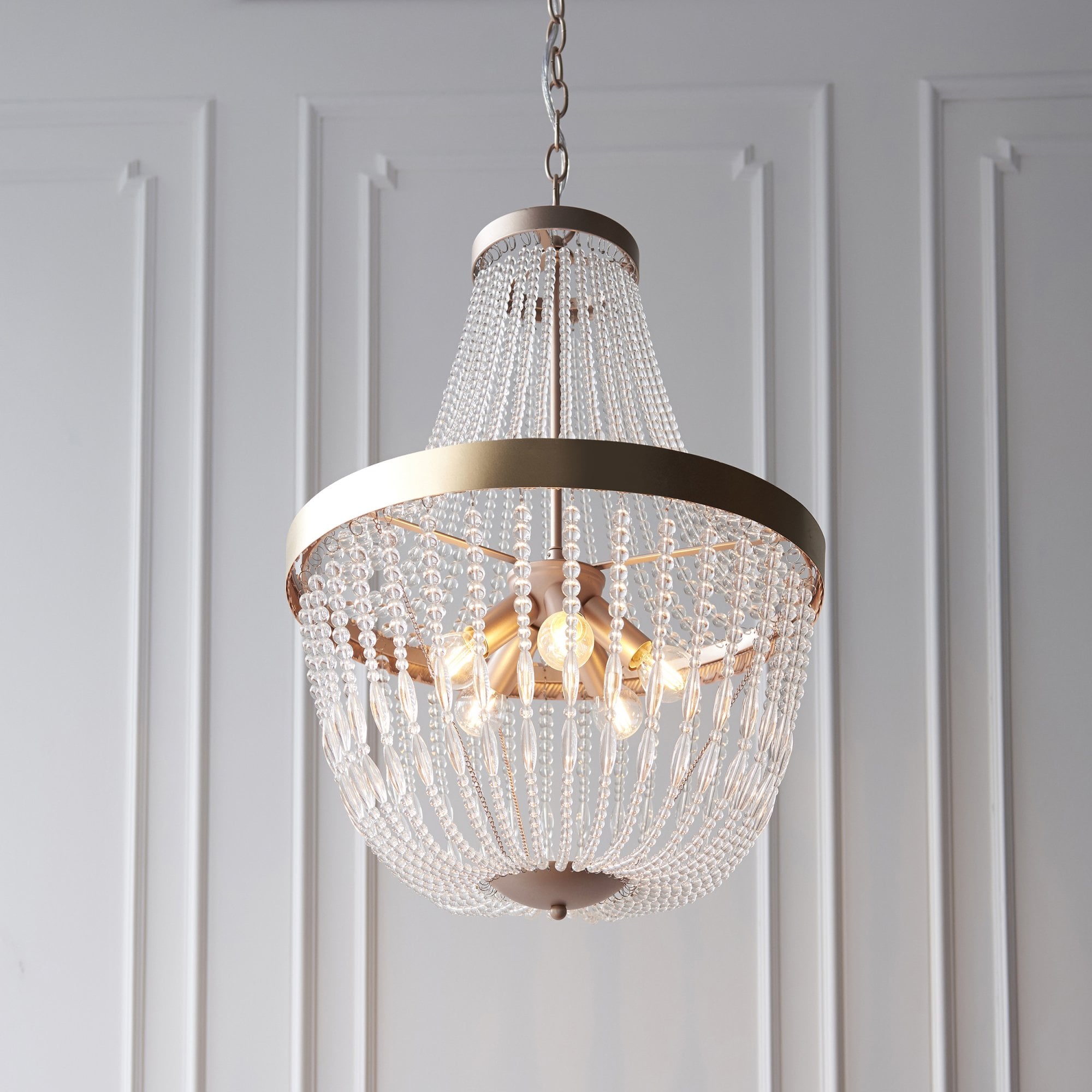 Endon Celine 5 Light Pendant - Rose Gold Paint & Clear Glass