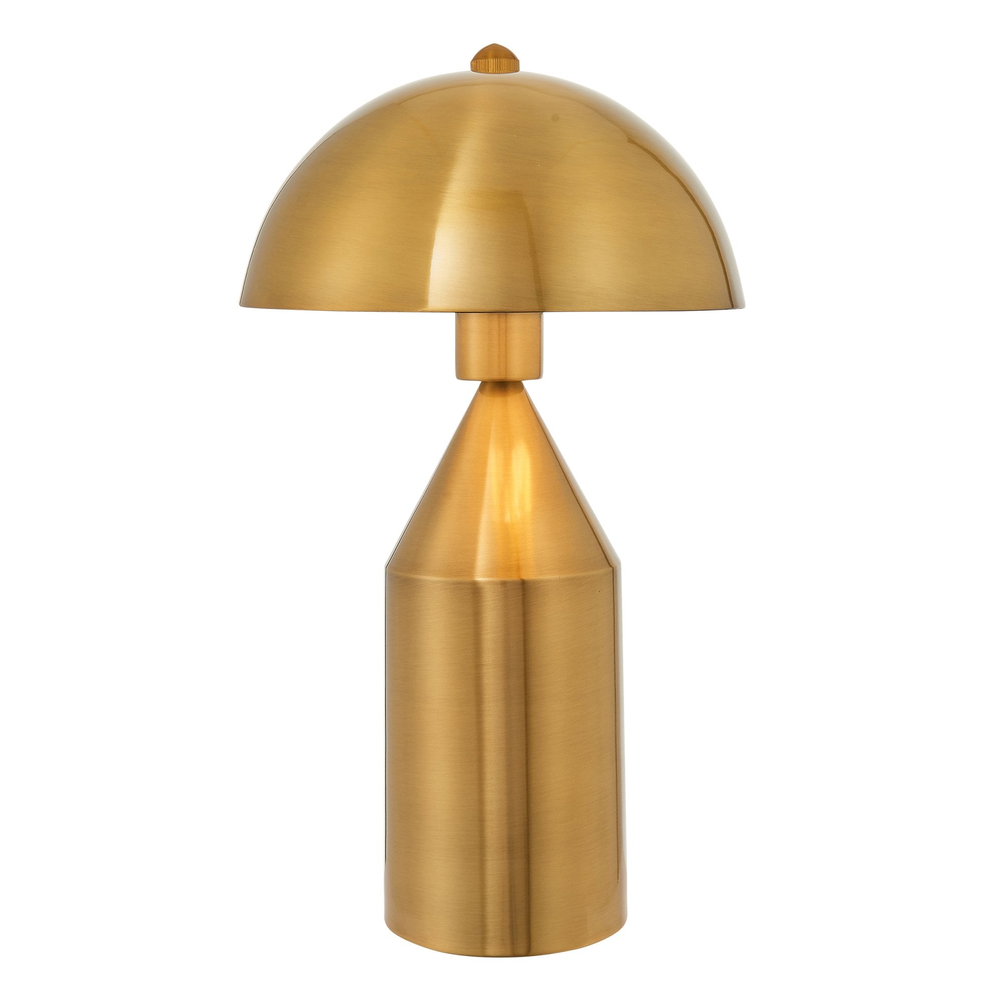 Endon Nova Single Light Table Lamp - Antique Brass Plate & Gloss White
