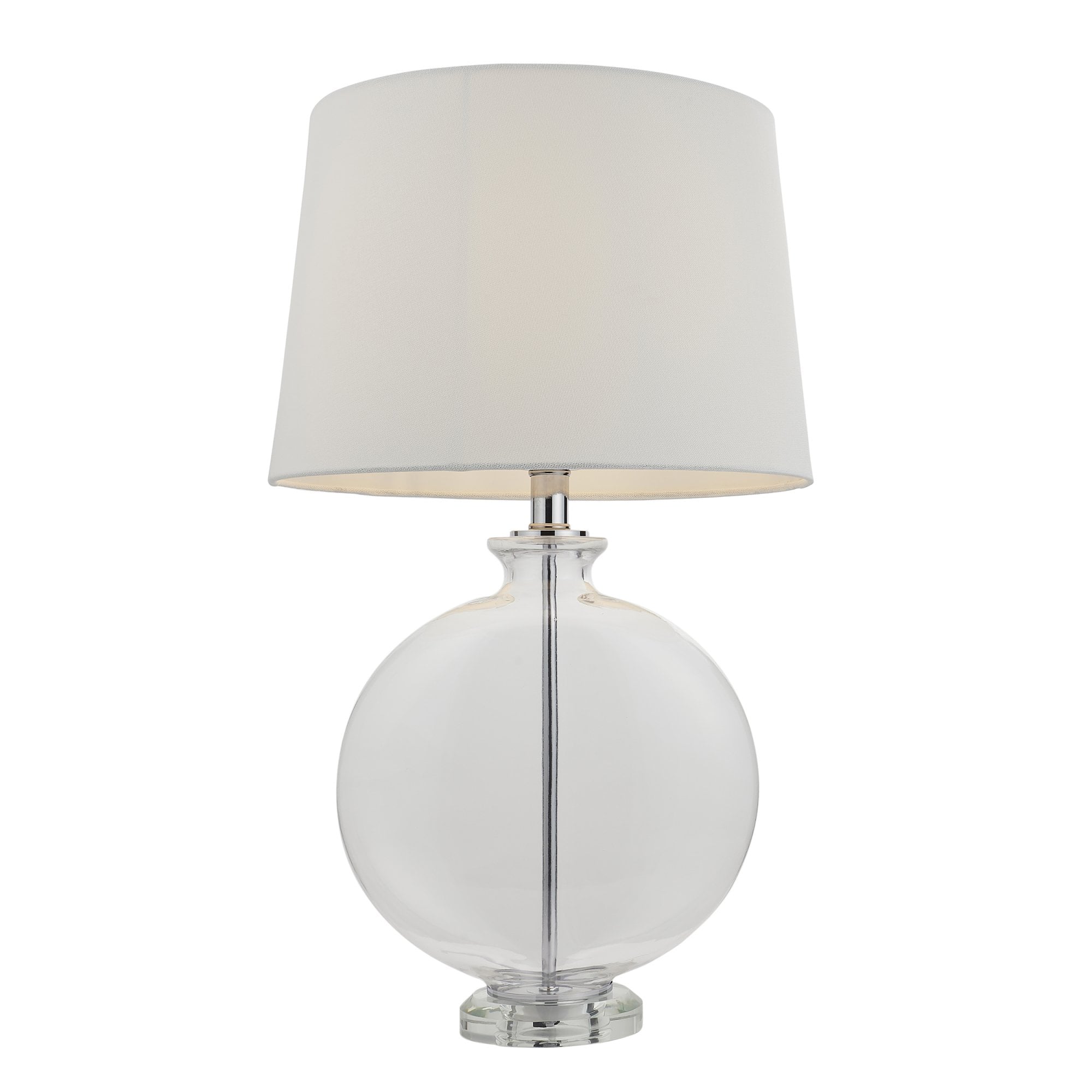 Endon Gideon Single Light Table Lamp - Clear Glass & Nickel Plate