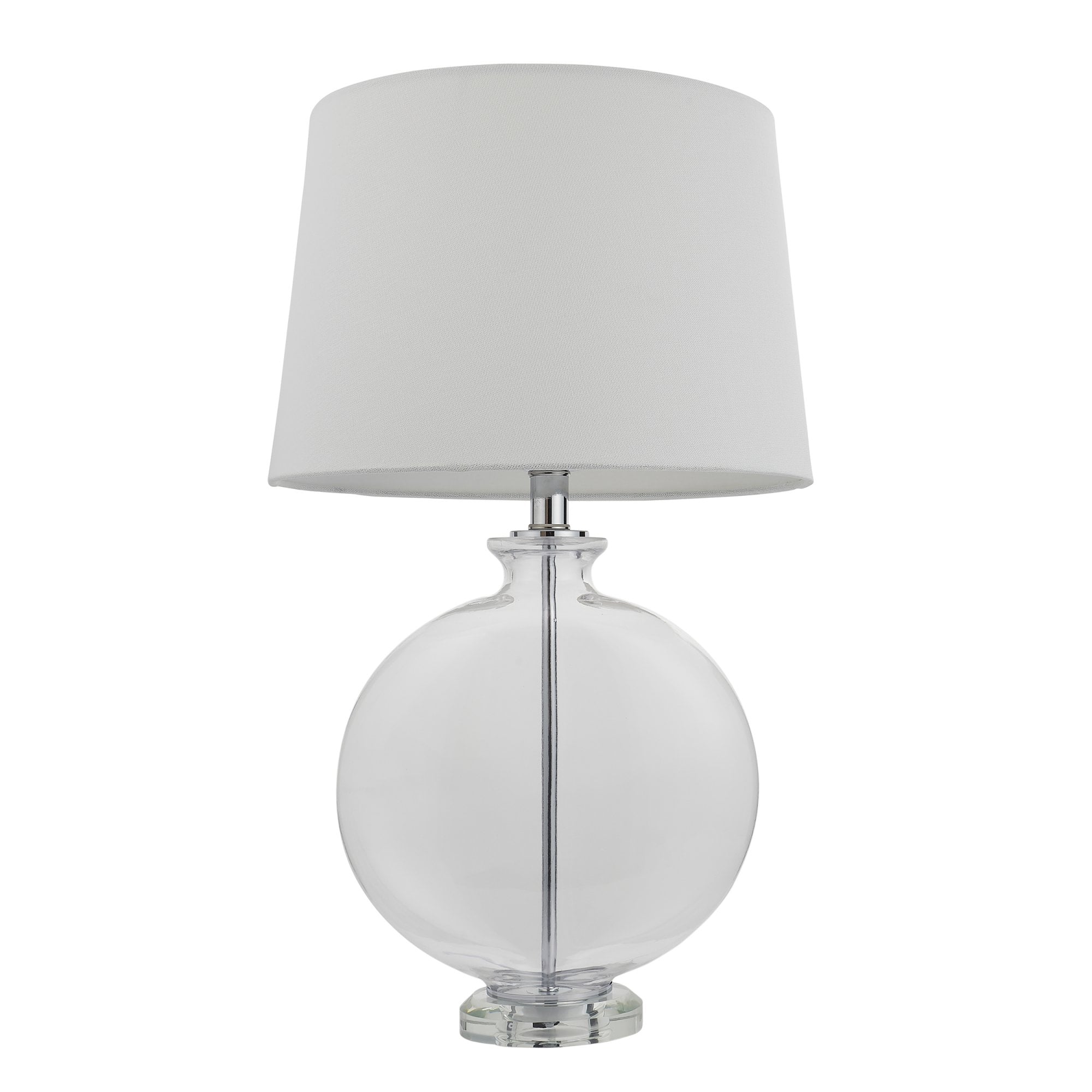 Endon Gideon Single Light Table Lamp - Clear Glass & Nickel Plate