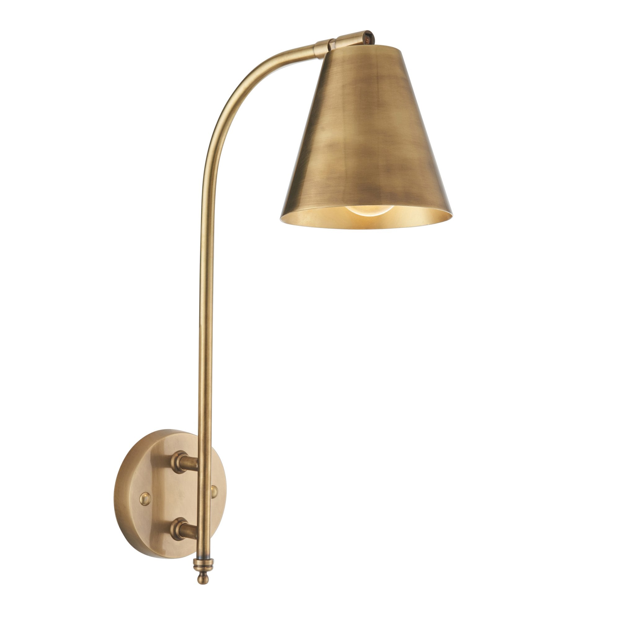 Endon Radha Single Light Wall Light - Antique Solid Brass