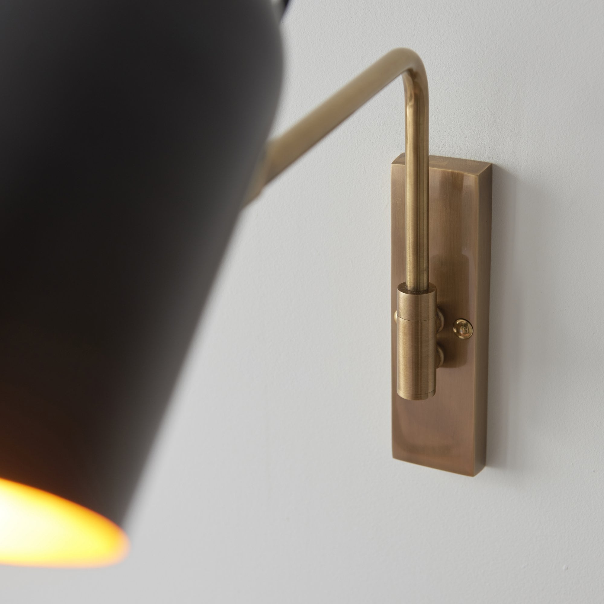 Endon Navren Single Light Wall Light - Antique Solid Brass & Matt Black