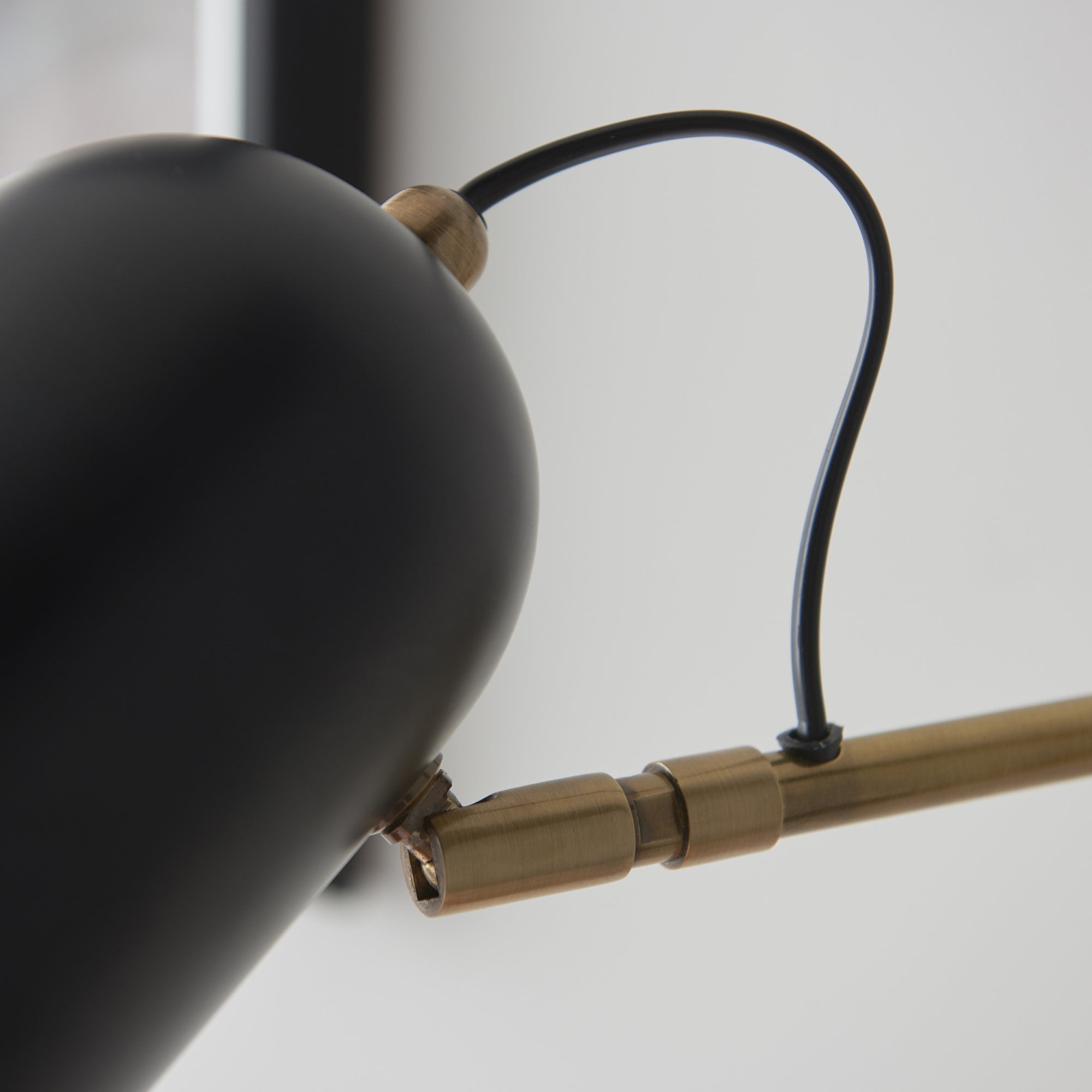 Endon Navren Single Light Wall Light - Antique Solid Brass & Matt Black